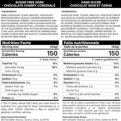 Andy Anand Sugar-Free Belgian Dark Chocolate Cherry Cordials, 25 pc – Plant-Based, Liquid Center, Diabetic-Friendly, Birthday Gift Box
