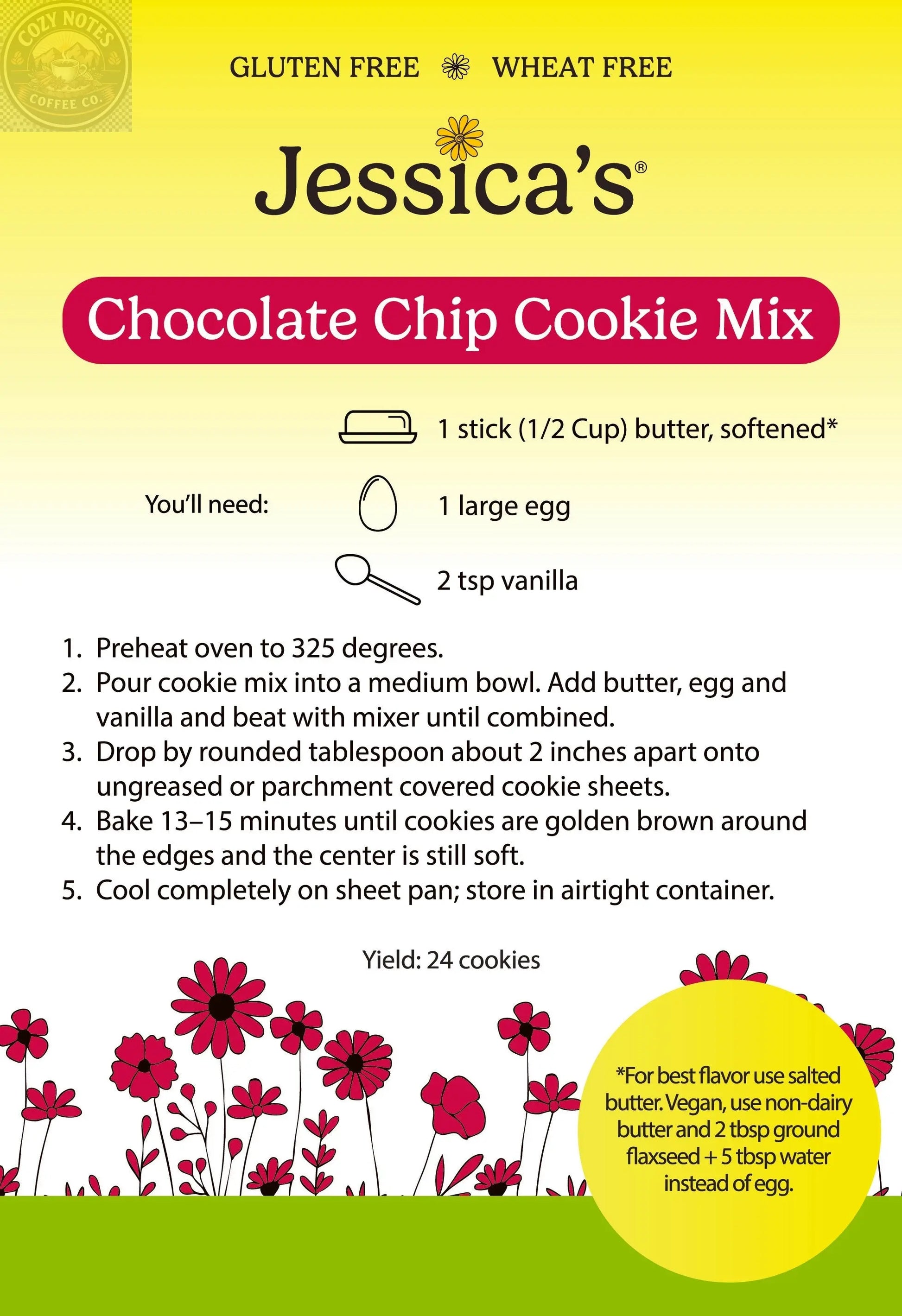 Chocolate Chip Cookie Mix Jessica's Natural Foods
