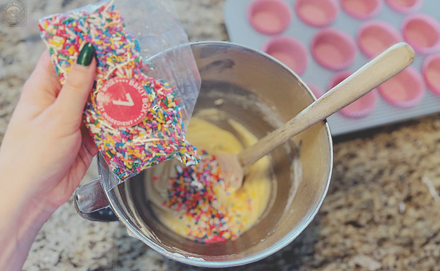 Confetti Birthday Cupcakes Activity Kit + Candles and Liners BāKIT Box