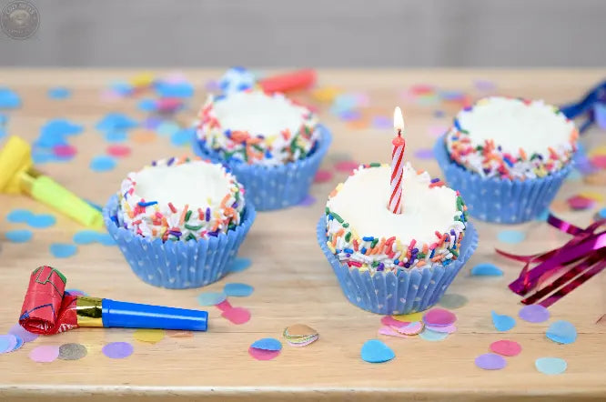 Confetti Birthday Cupcakes Activity Kit + Candles and Liners BāKIT Box