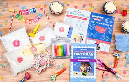 Confetti Birthday Cupcakes Activity Kit + Candles and Liners BāKIT Box