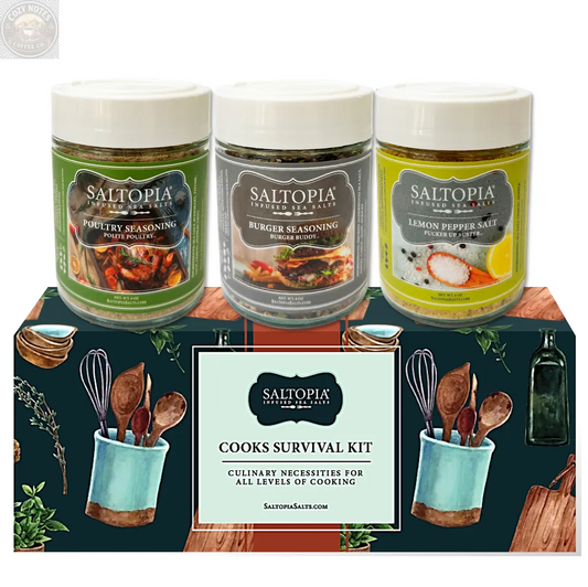 Kitchen Favorite Flavors Gift Set: COOKS SURVIVAL KIT SALTOPIA Infused Sea Salts