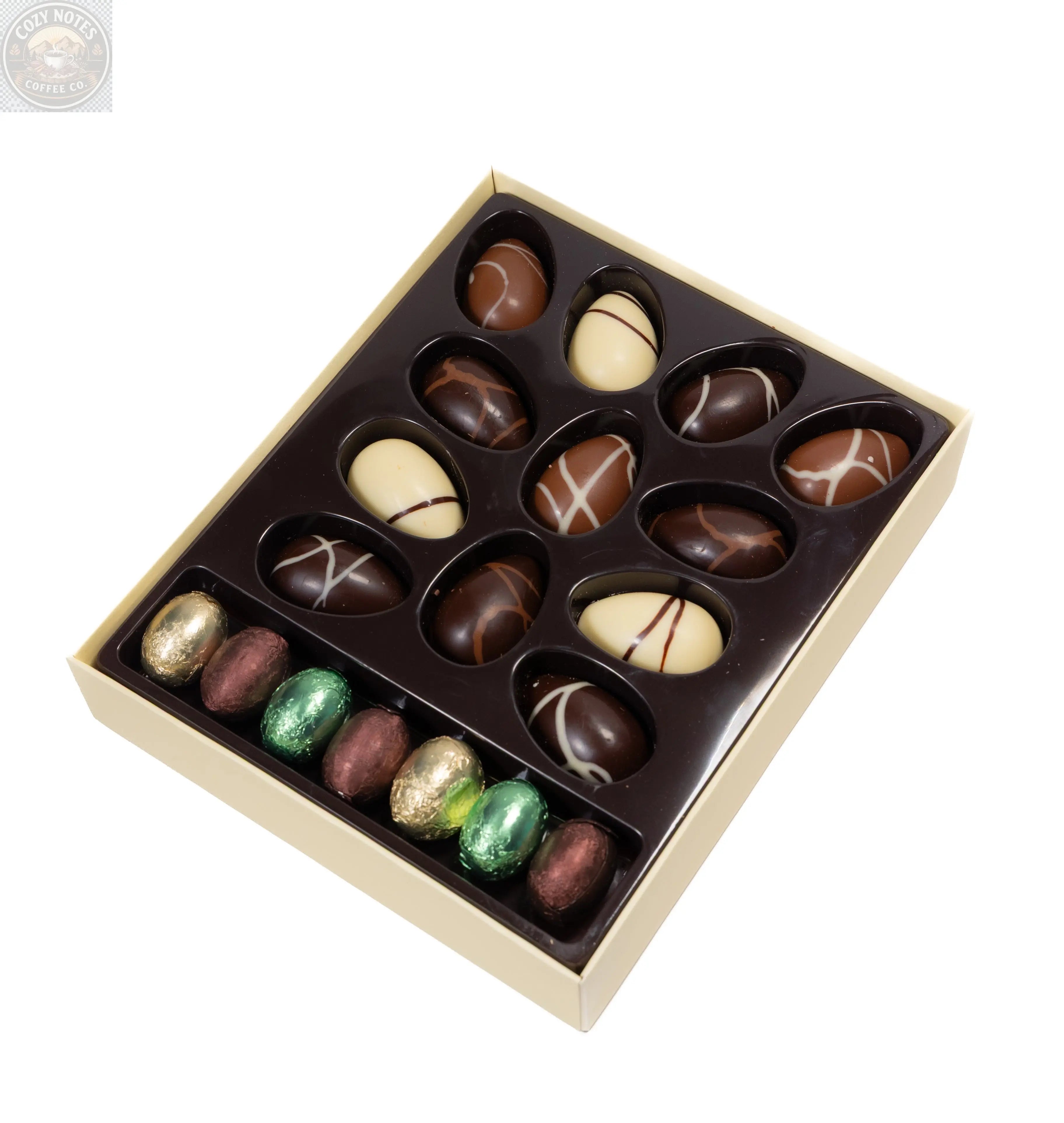 Andy Anand Praline-Filled Chocolate Eggs, 20 pc, 7 oz – Gluten-Free, Creamy Hazelnut-Praline Centers, Easter & Year-Round Birthday Gift Box Andyanand