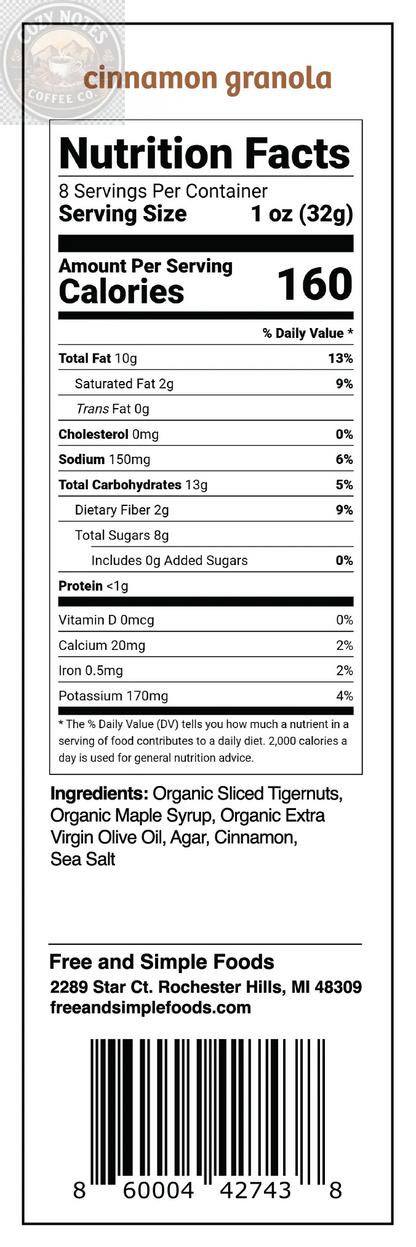 Cinnamon Granola Free and Simple Foods