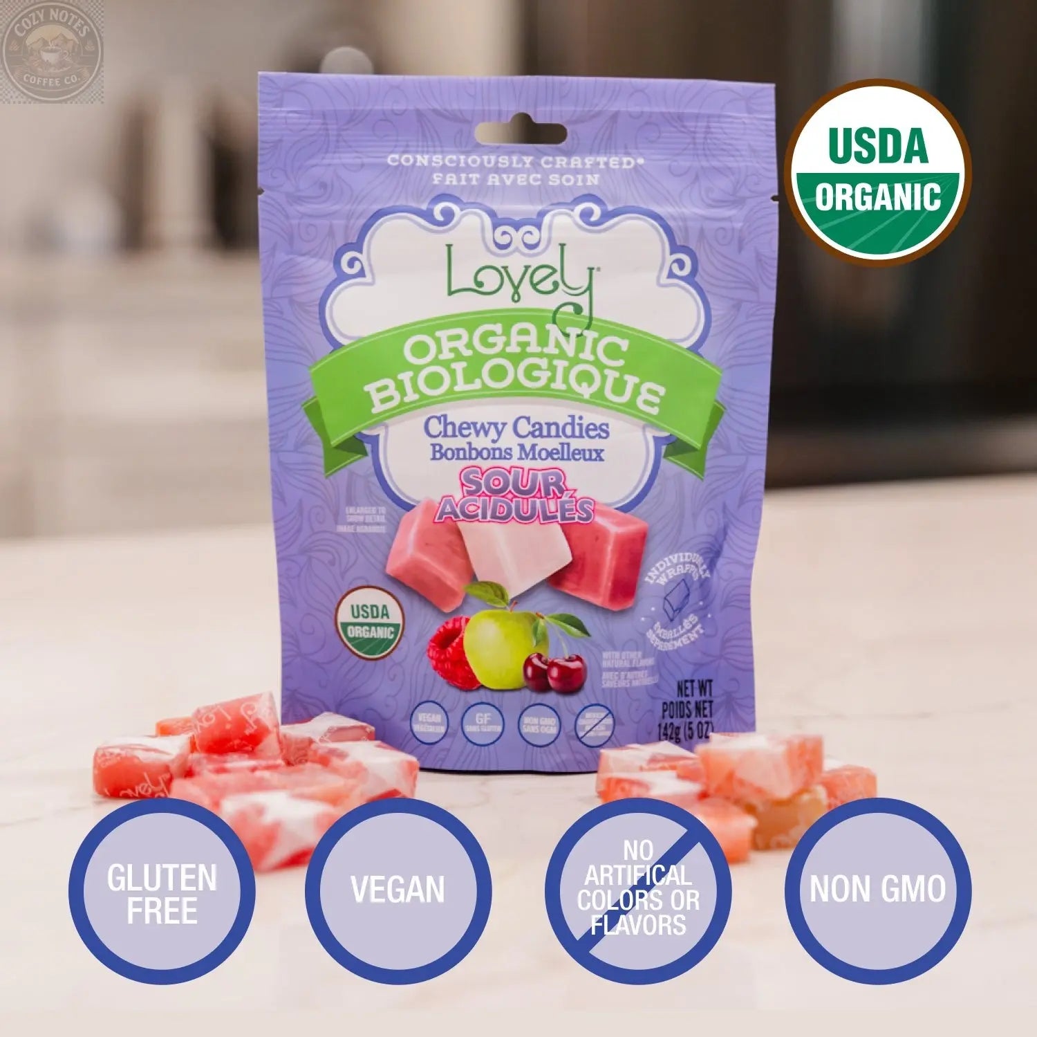 Organic Sour Chewy Candies Lovely Candy Company