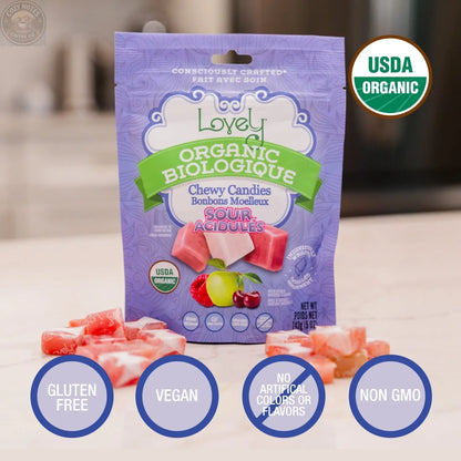 Organic Sour Chewy Candies Lovely Candy Company