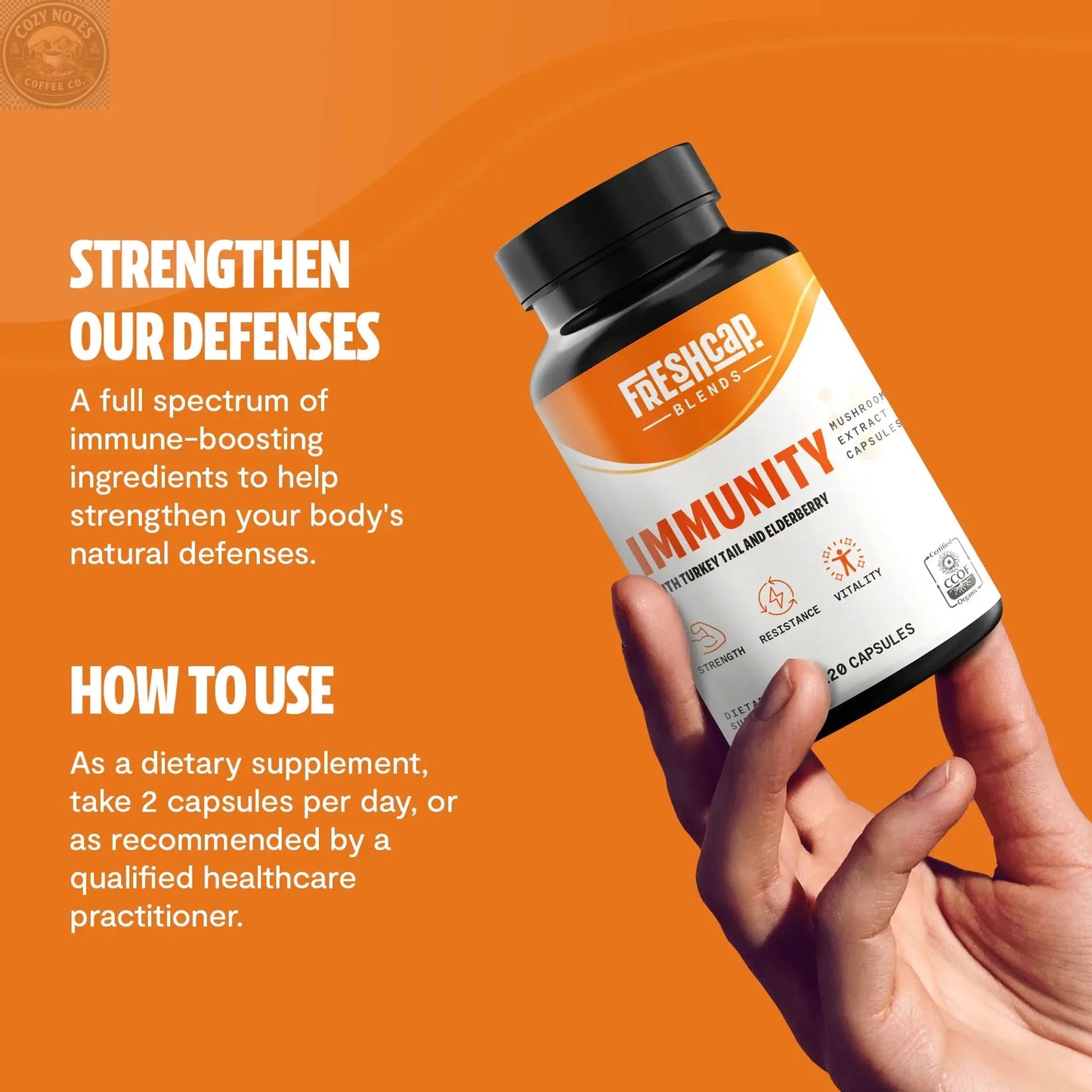 Immunity Blend Capsules, 120 count FreshCap Mushrooms