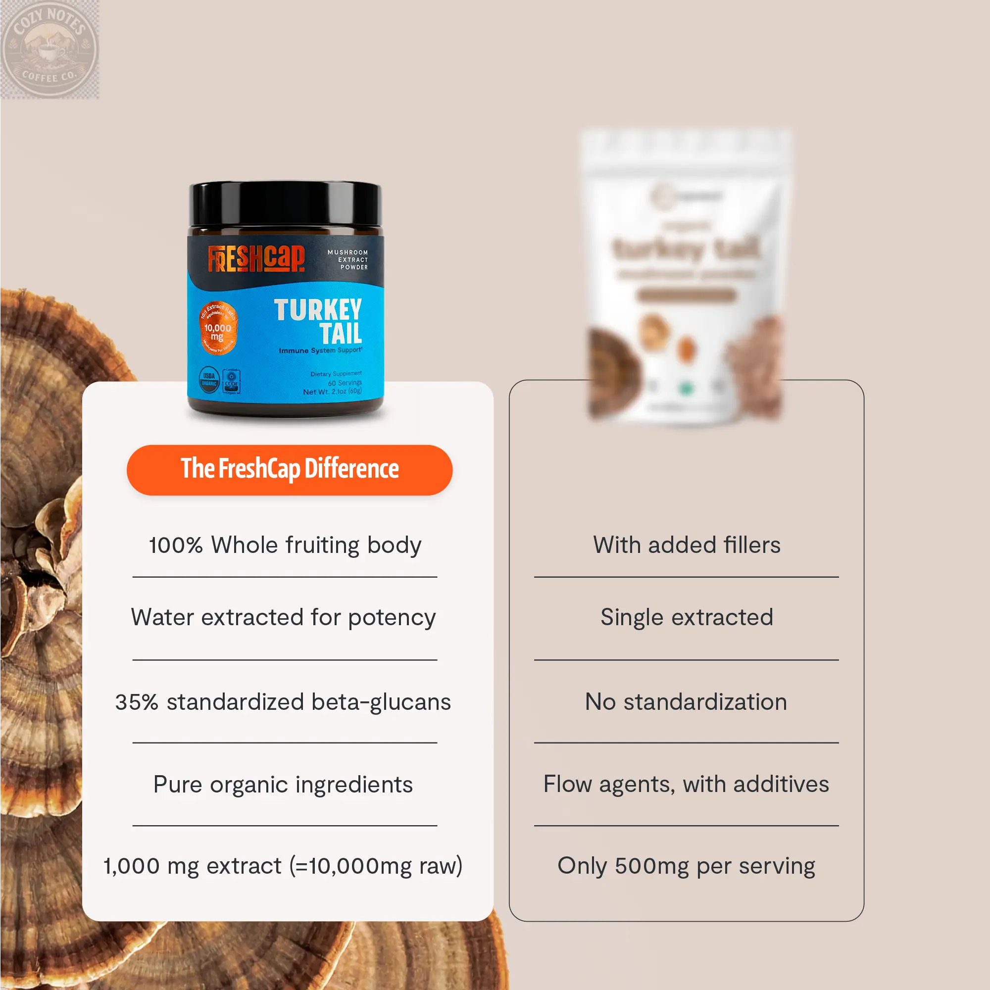 Organic Turkey Tail Mushroom Powder FreshCap Mushrooms
