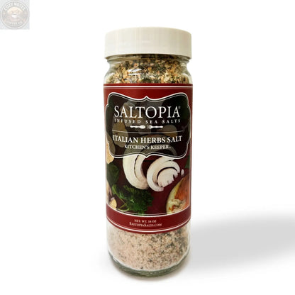 Italian Herbs & Garlic Salt: KITCHEN'S KEEPER SALTOPIA Infused Sea Salts