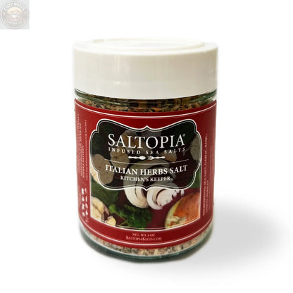 Italian Herbs & Garlic Salt: KITCHEN'S KEEPER SALTOPIA Infused Sea Salts