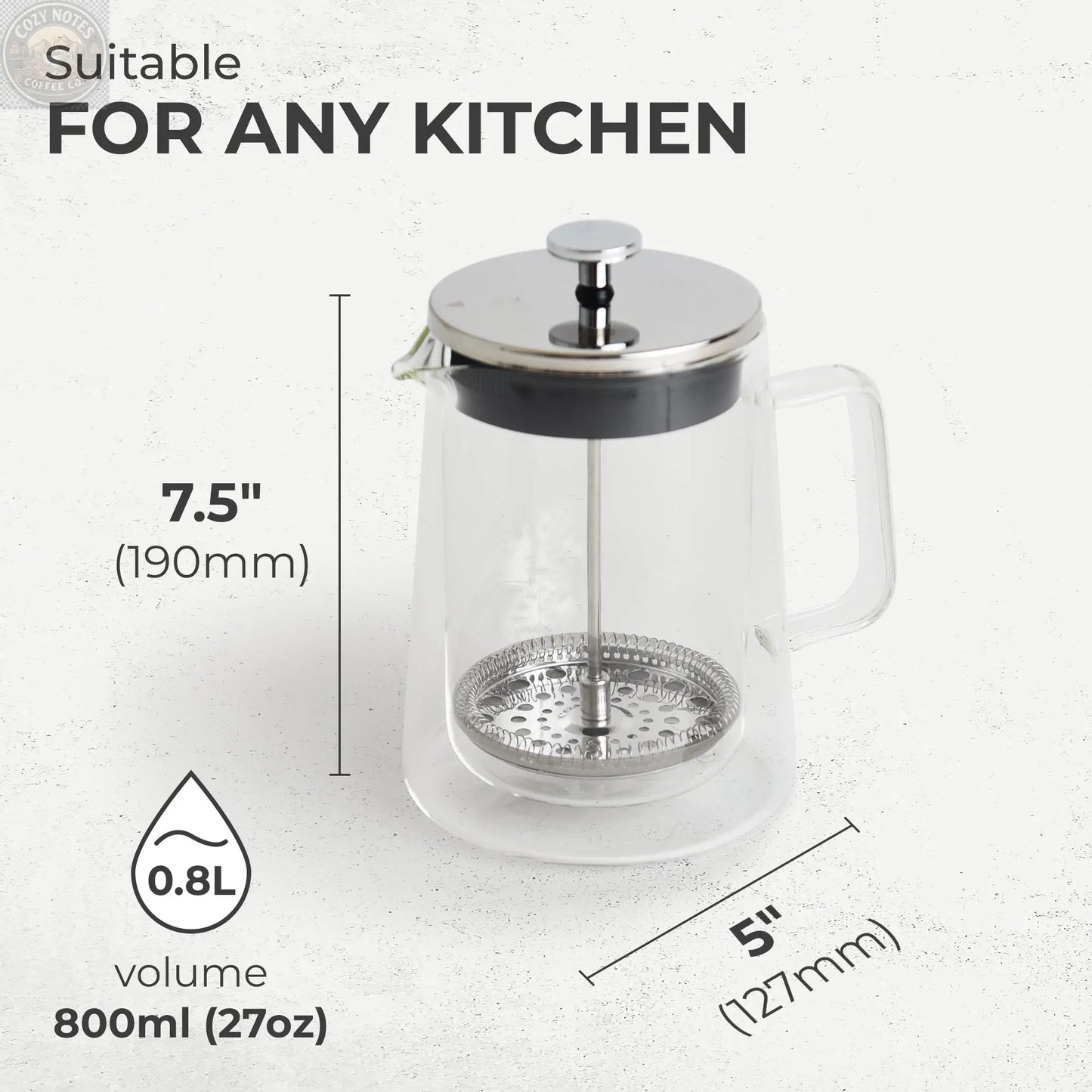 Glass French Press, KF1010 Kaffe Products