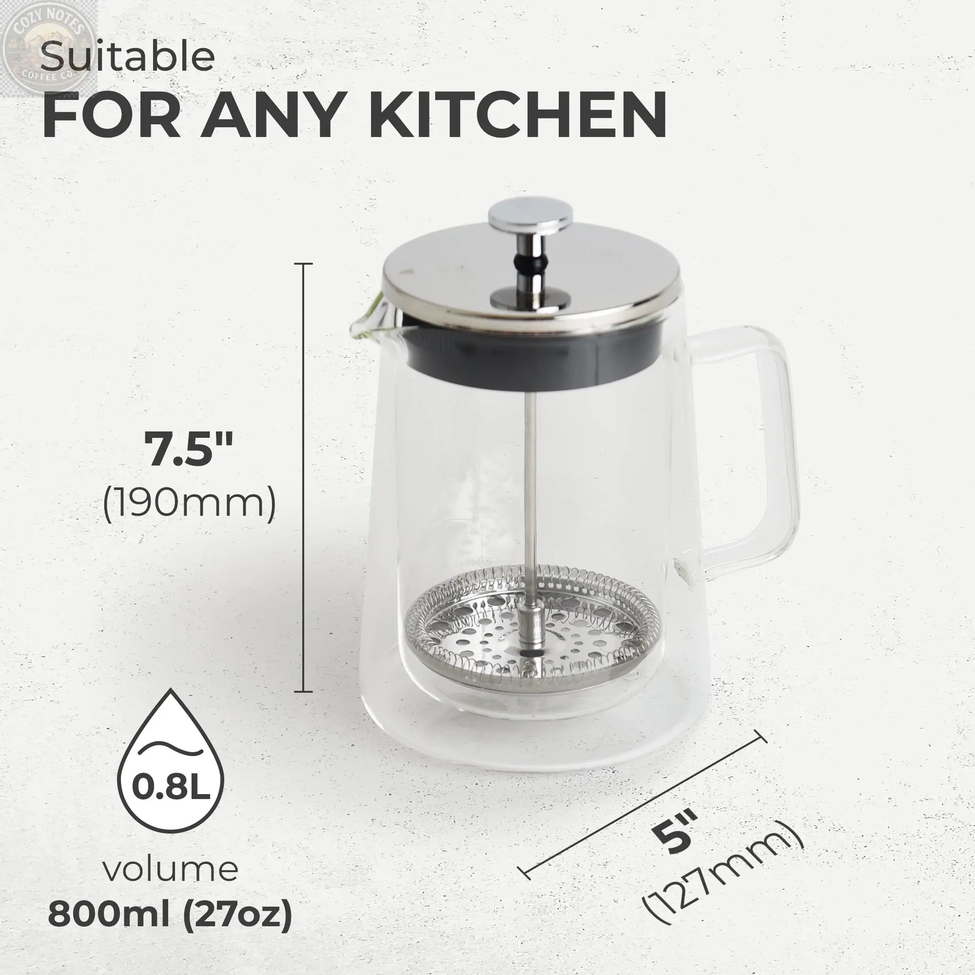 Glass French Press, KF1010 Kaffe Products