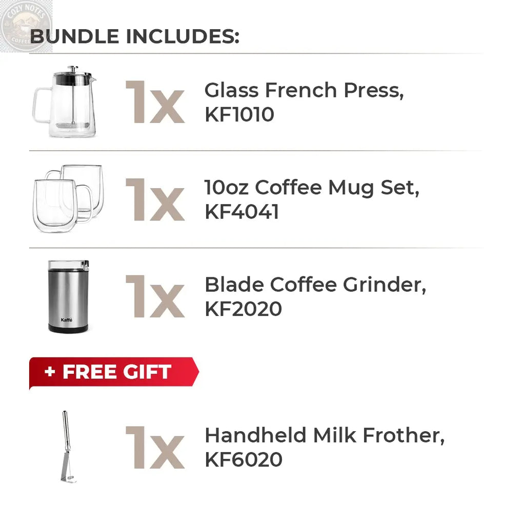 French Press Bundle, Glass Kaffe Products