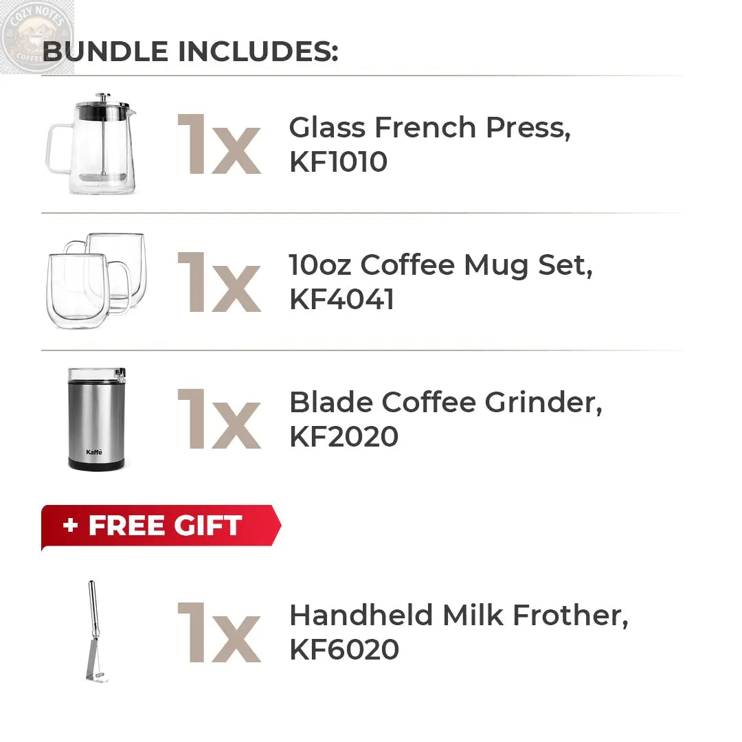 French Press Bundle, Glass Kaffe Products