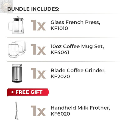 French Press Bundle, Glass Kaffe Products