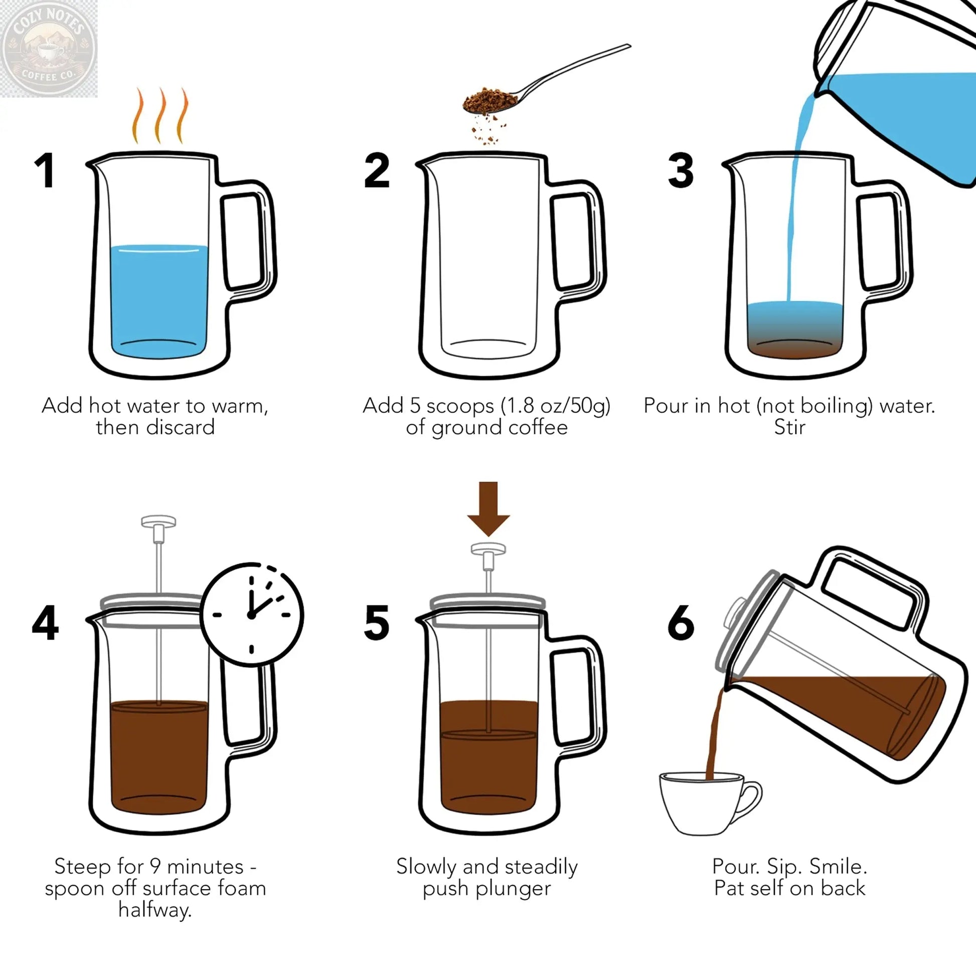 Stainless Steel French Press, KF1020 Kaffe Products