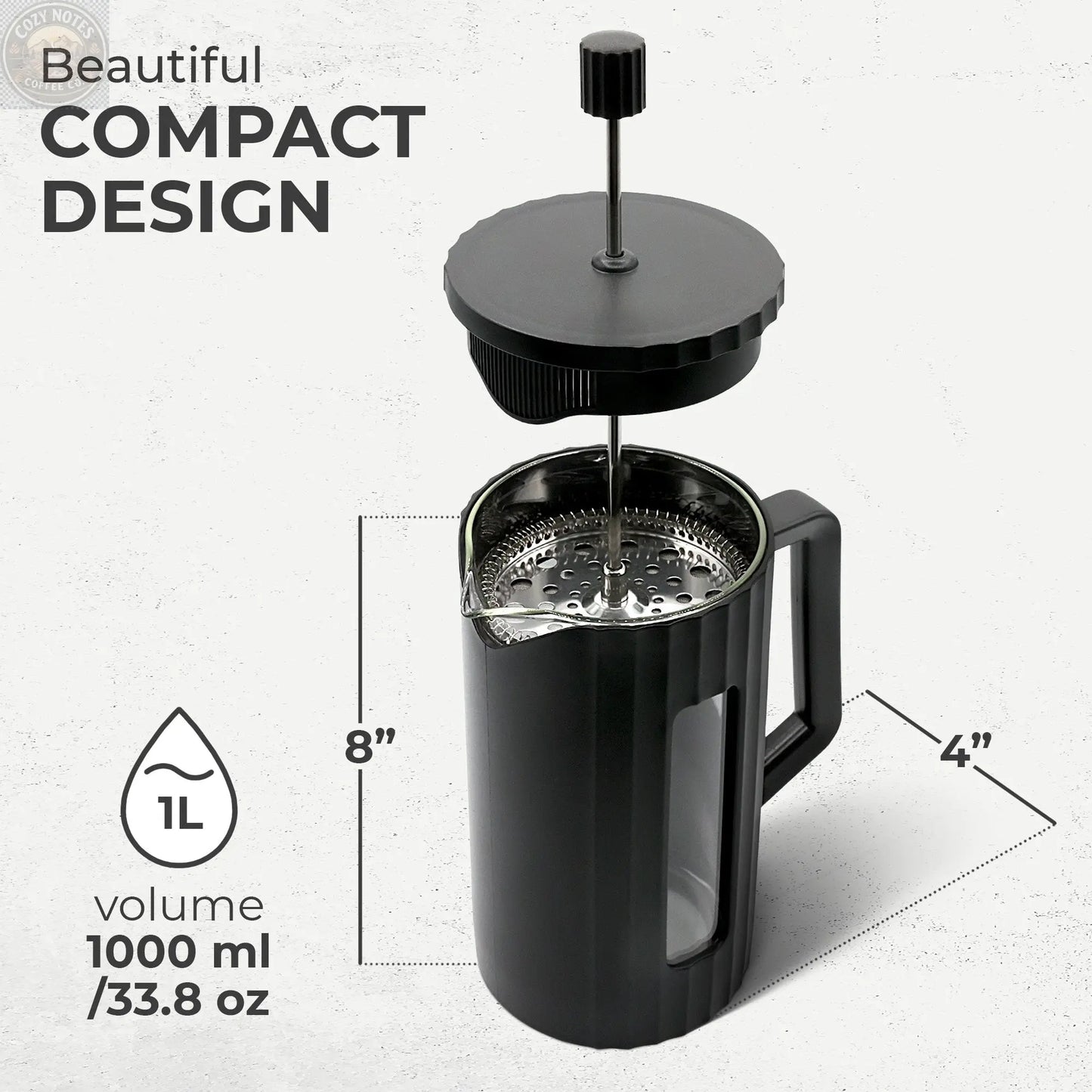 French Press Essentials Bundle, Black Kaffe Products