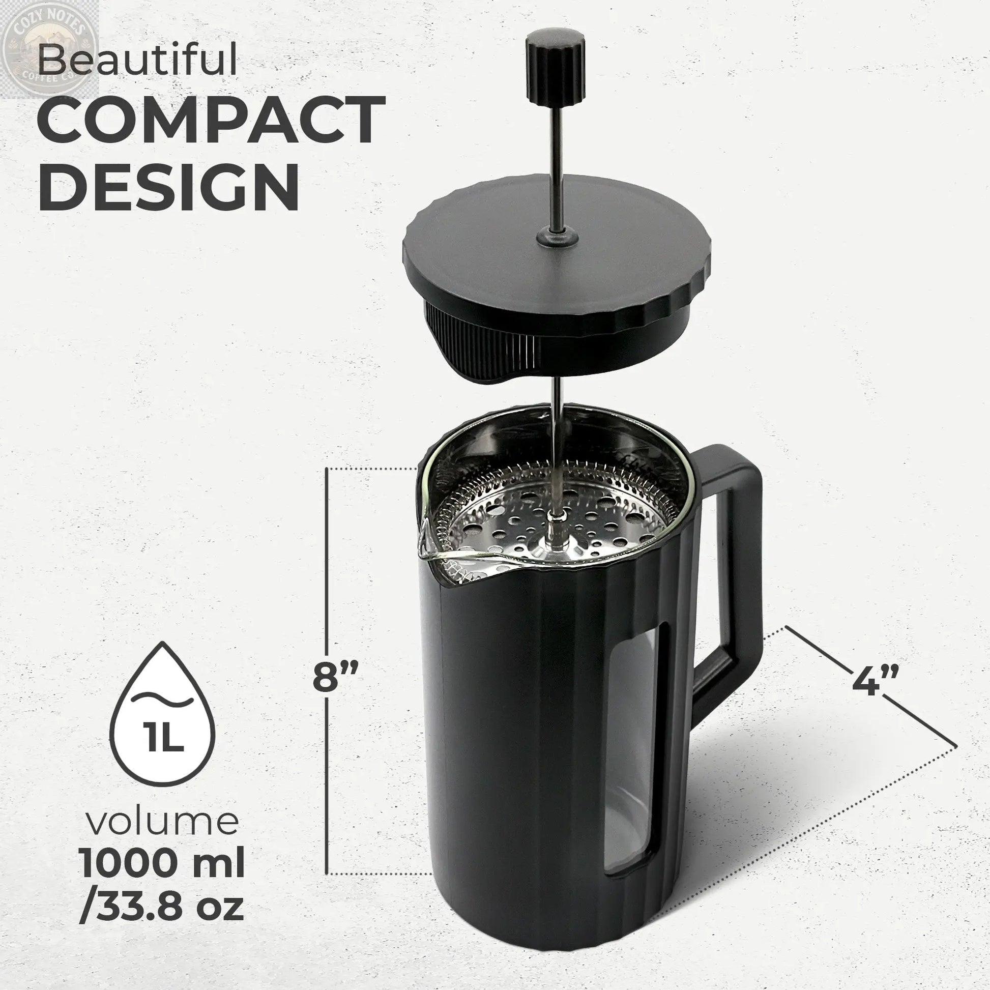 French Press Essentials Bundle, Black Kaffe Products