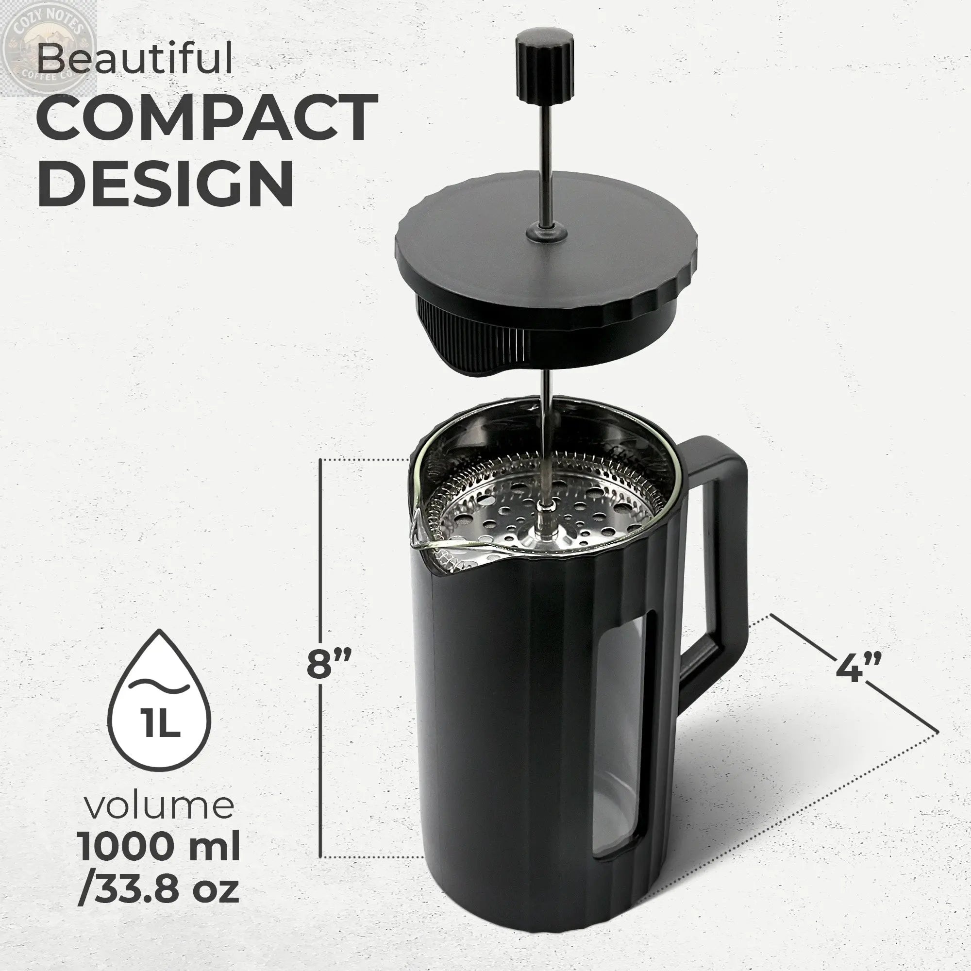 French Press Essentials Bundle, Black Kaffe Products