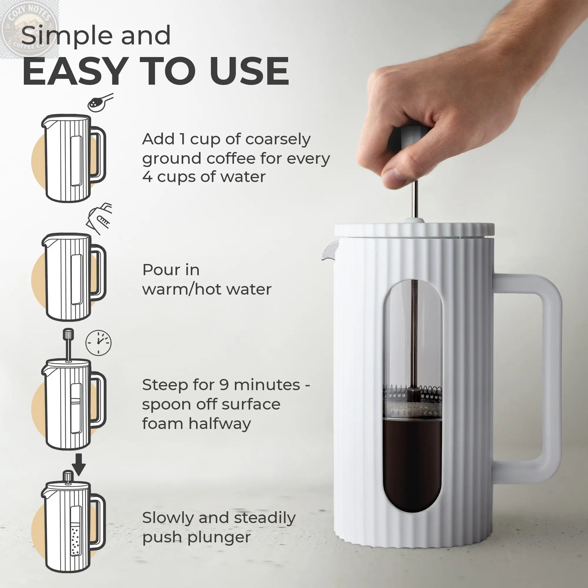 Glass French Press (800ml), KF1114 Kaffe Products