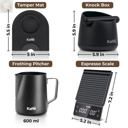 Espresso Starter Kit (Knock Box, Coffee Scale, Tamper Mat, Milk Pitcher), KF1190 Kaffe Products