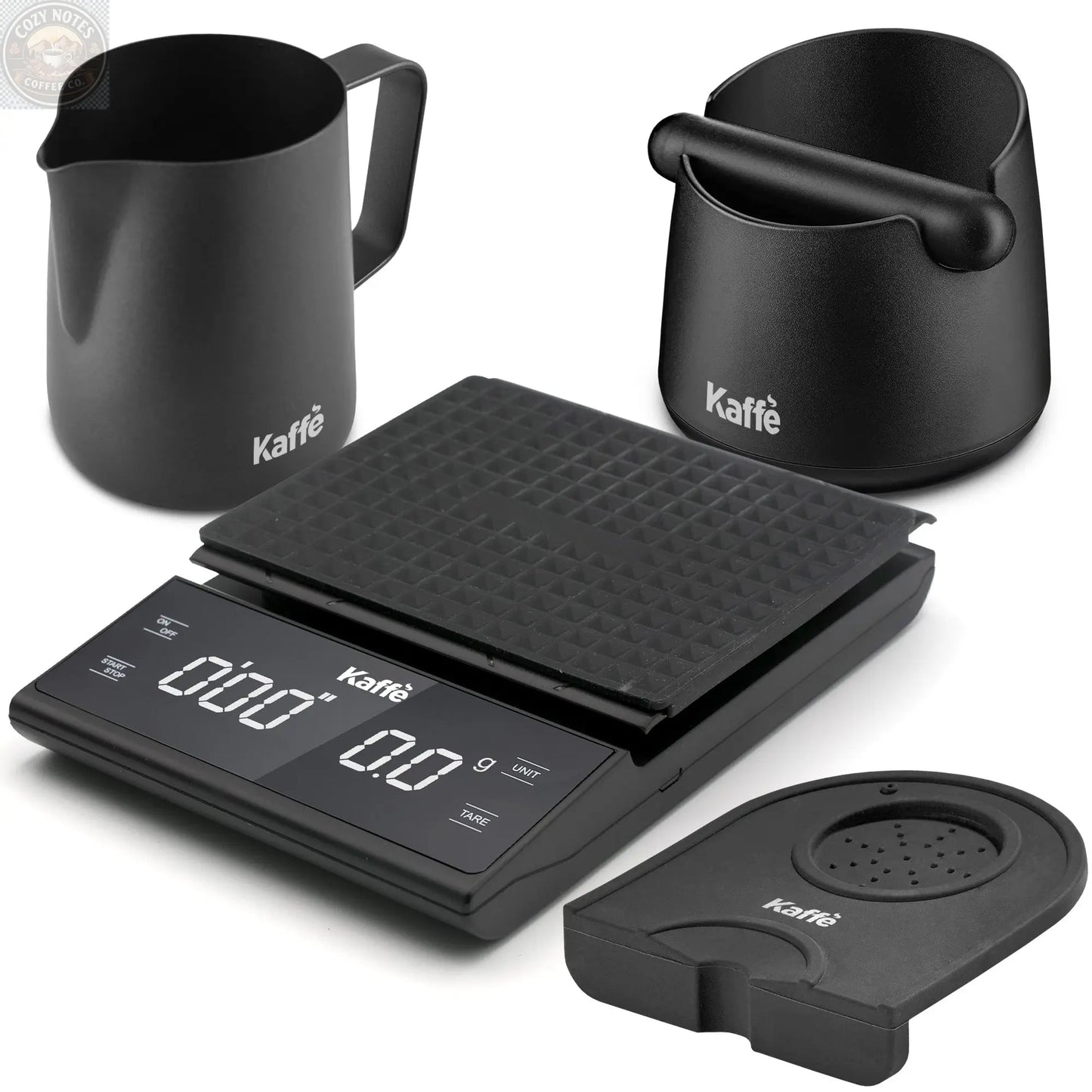 Espresso Starter Kit (Knock Box, Coffee Scale, Tamper Mat, Milk Pitcher), KF1190 Kaffe Products