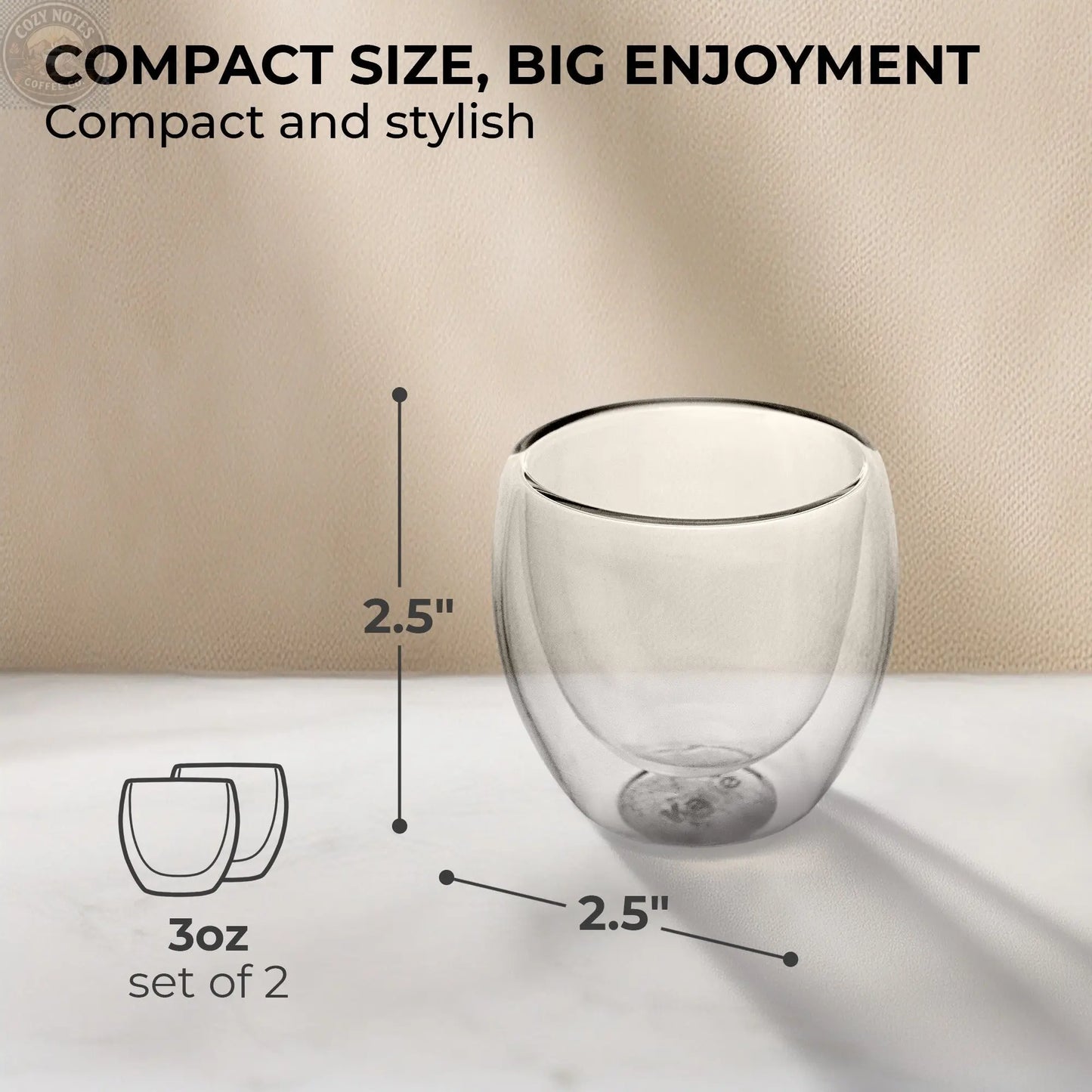 3oz Espresso Cup Set, KF4040 Kaffe Products