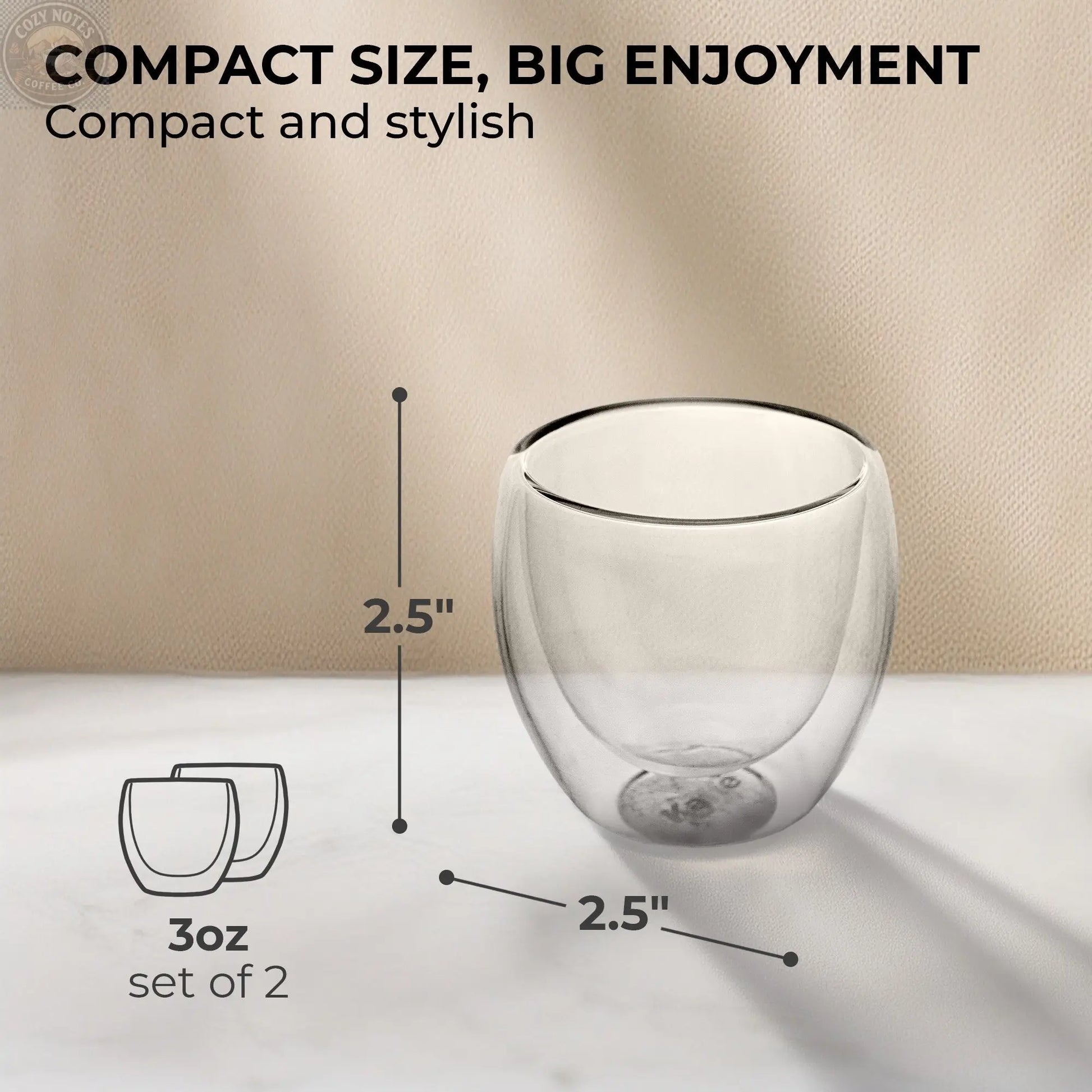 3oz Espresso Cup Set, KF4040 Kaffe Products