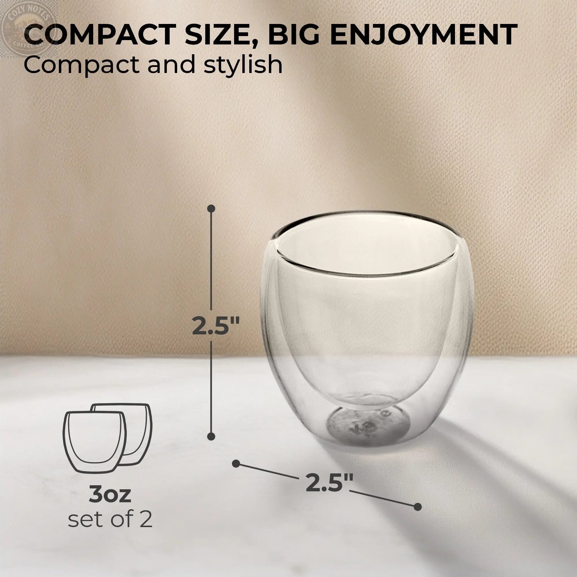 3oz Espresso Cup Set, KF4040 Kaffe Products