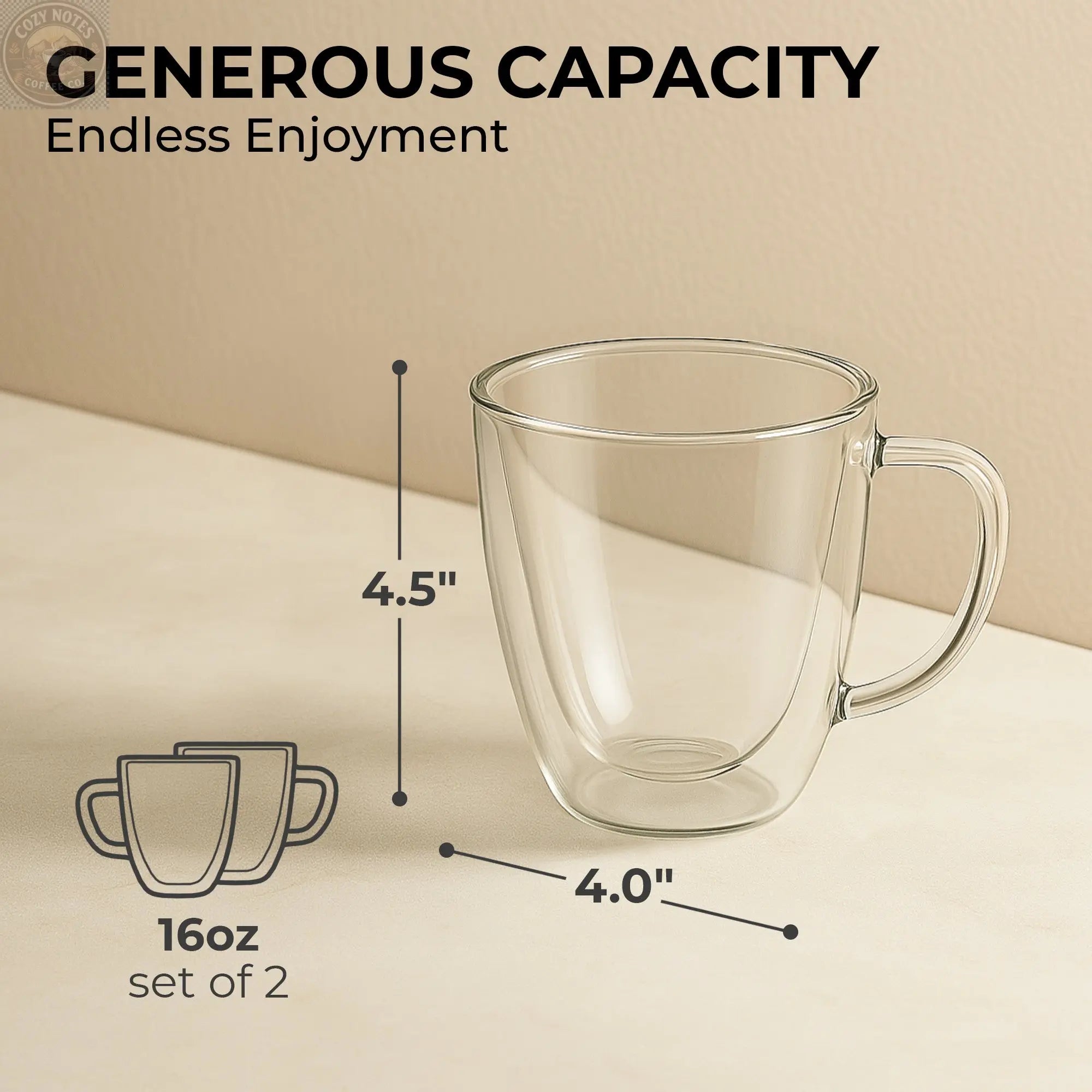 16oz Coffee Mug Set, KF4042 Kaffe Products