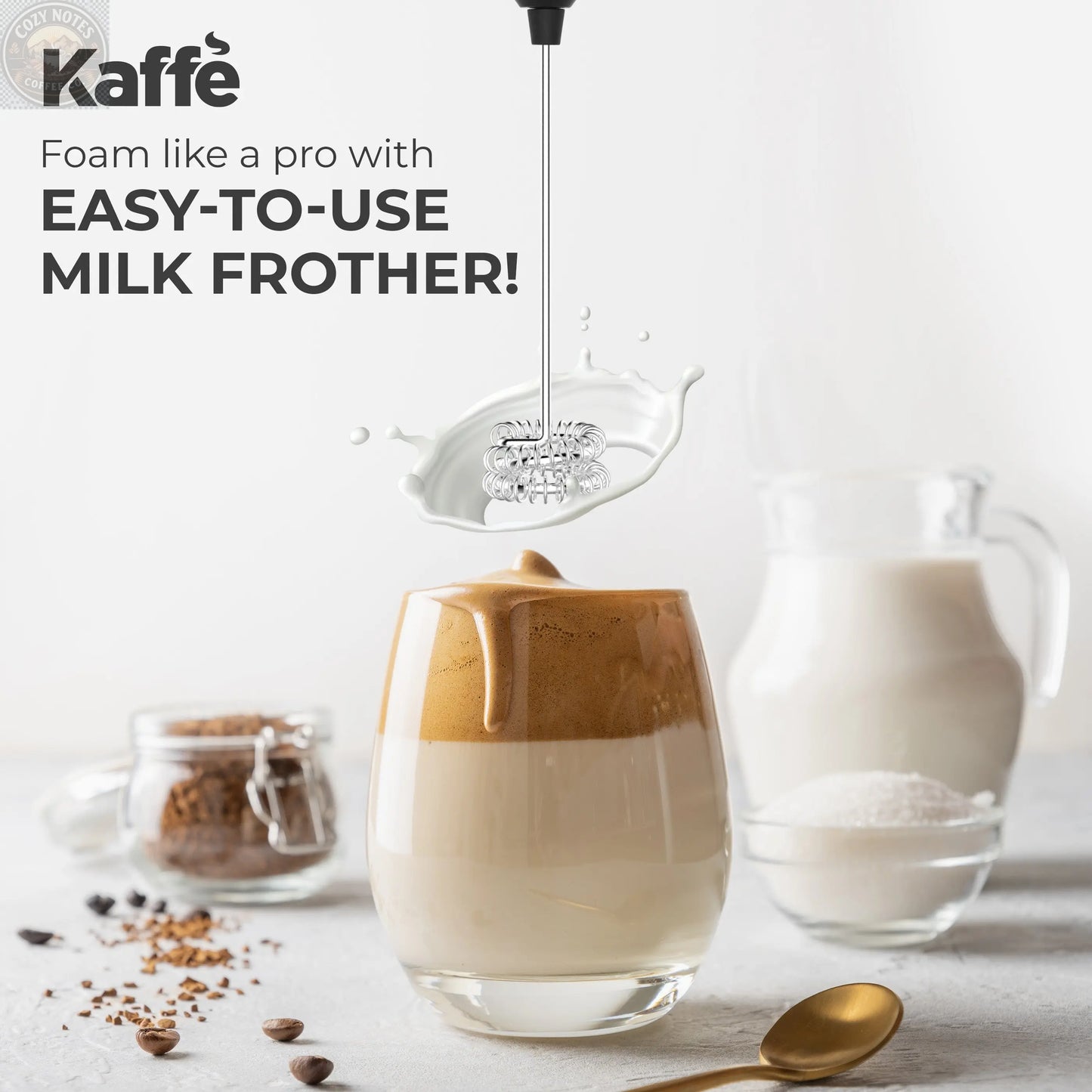 Handheld Milk Frother (USB Rechargeable), KF6022NS Kaffe Products