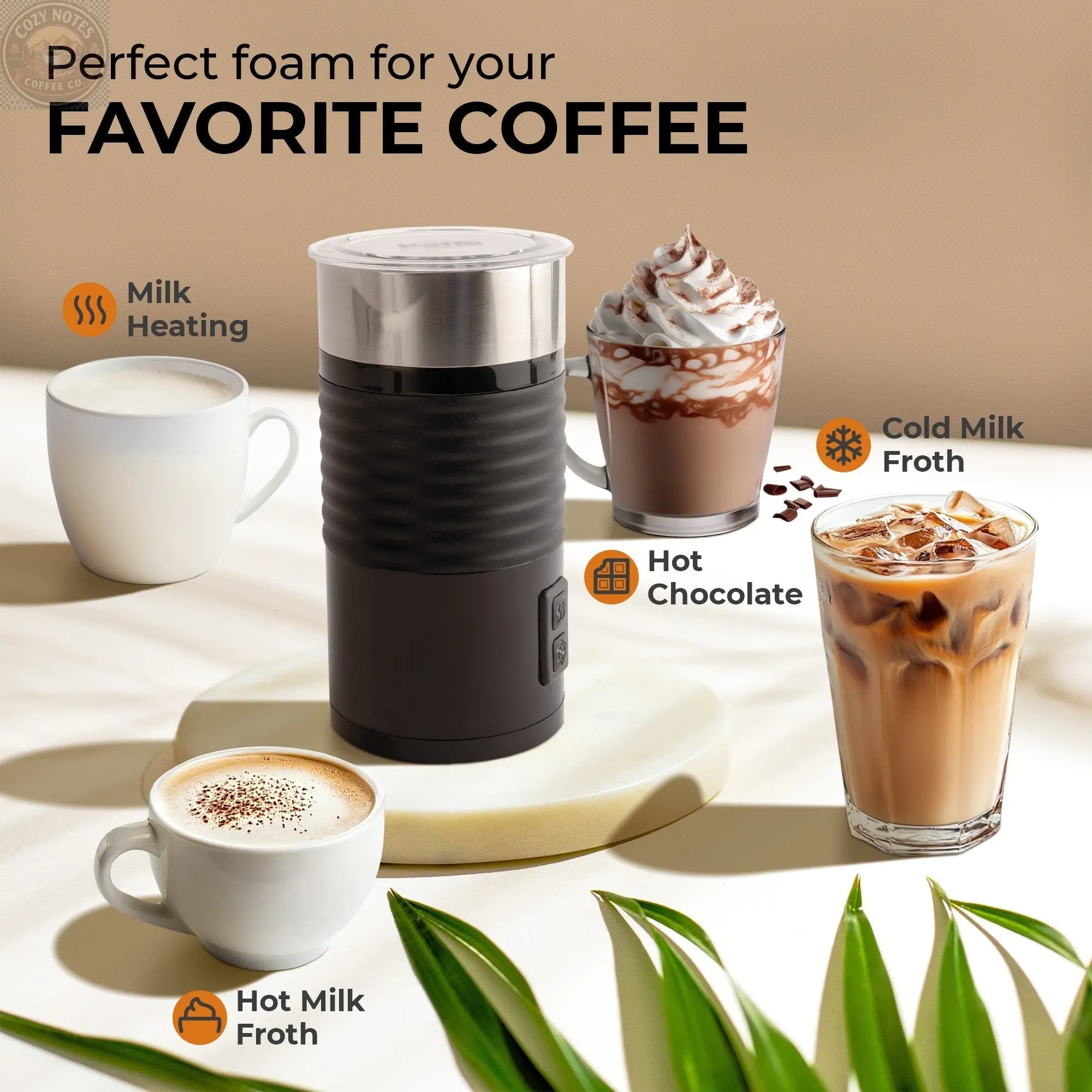 Pour-in Milk Frother w/ Silicone Base, KF6061 Kaffe Products