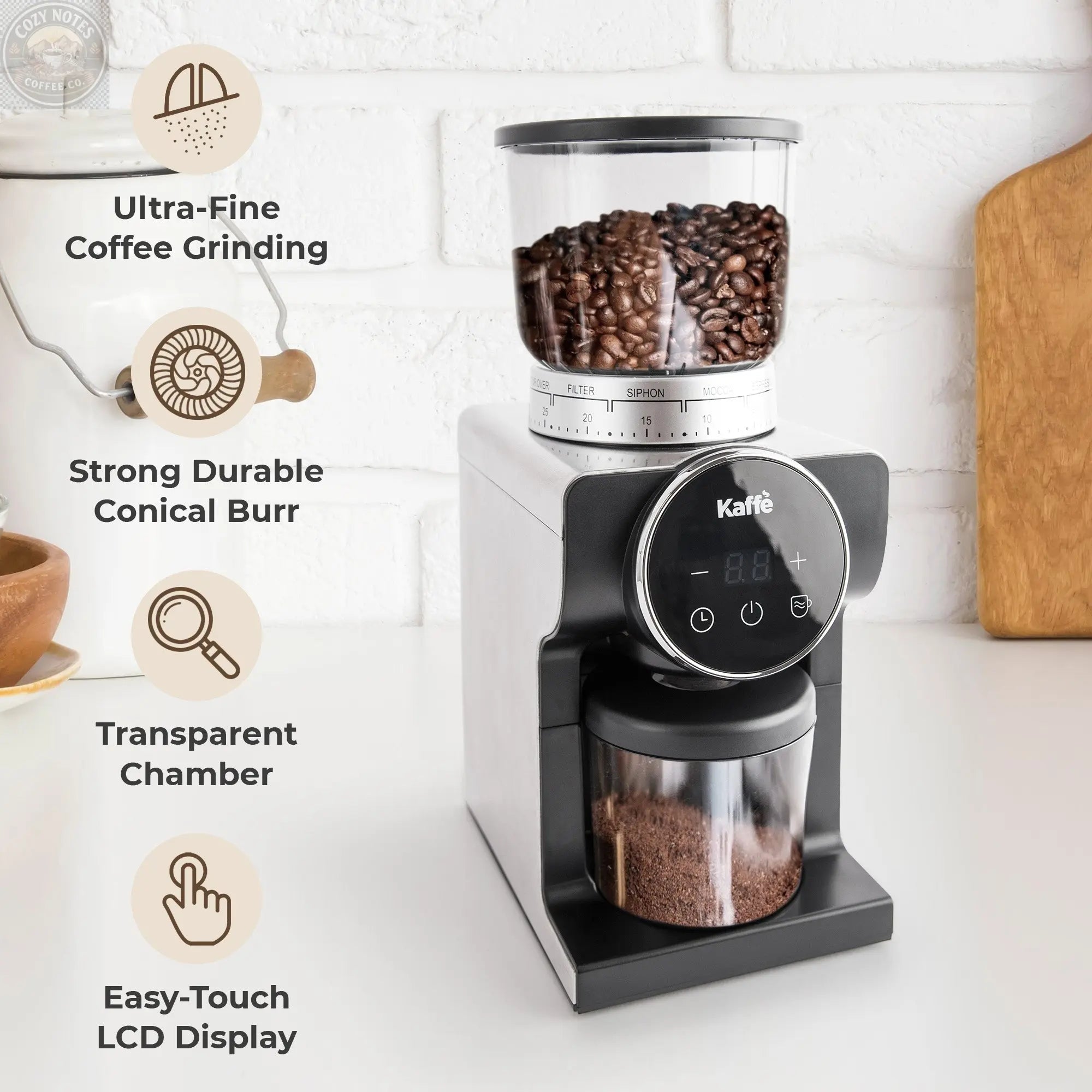 Conical Burr Coffee Grinder, KF8091 Kaffe Products