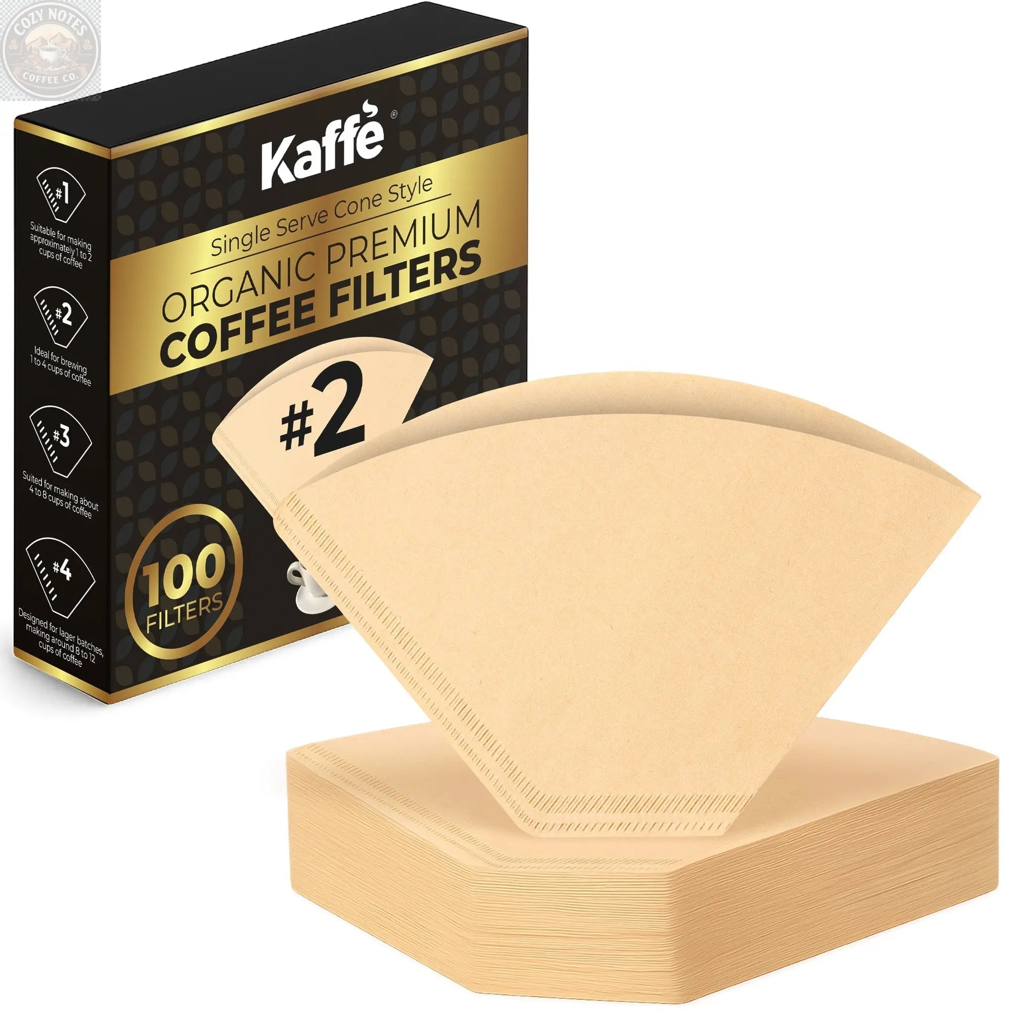 Organic Premium Coffee Filters #2, KFCF02B Kaffe Products