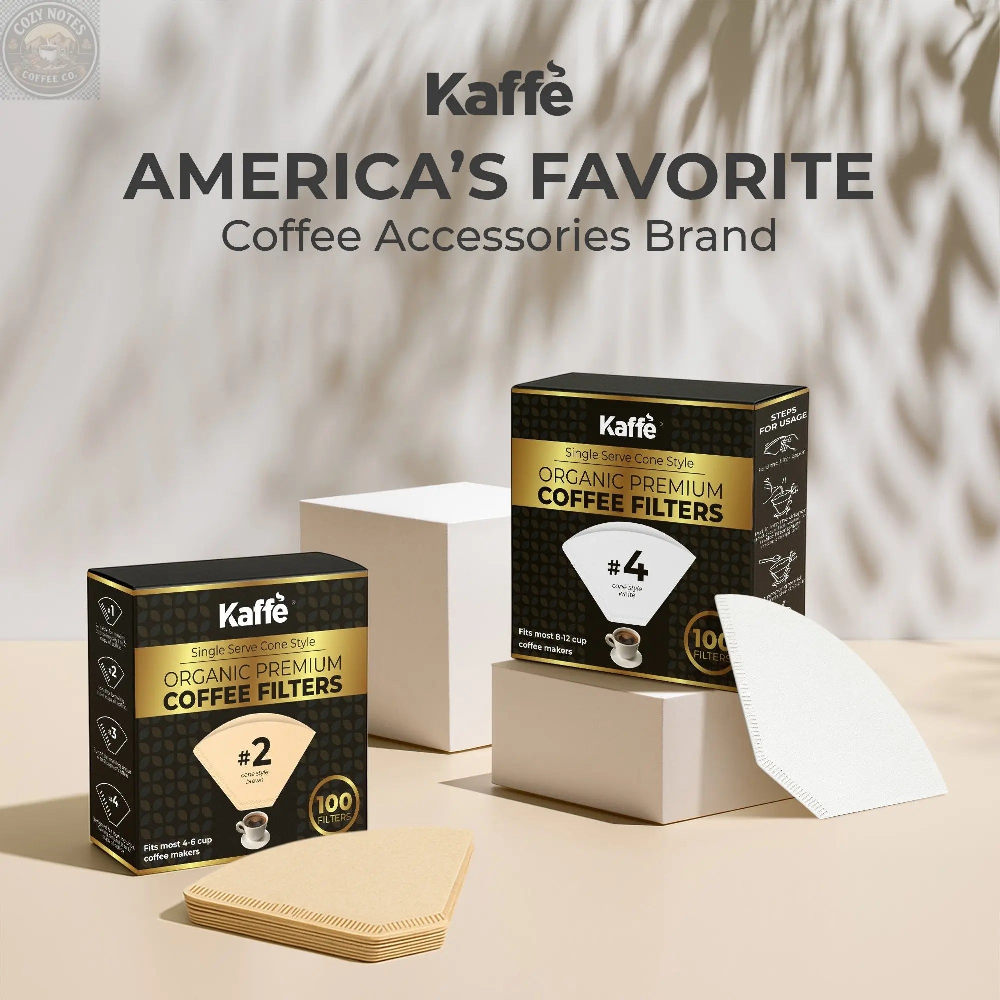 Organic Premium Coffee Filters #2, KFCF02B Kaffe Products