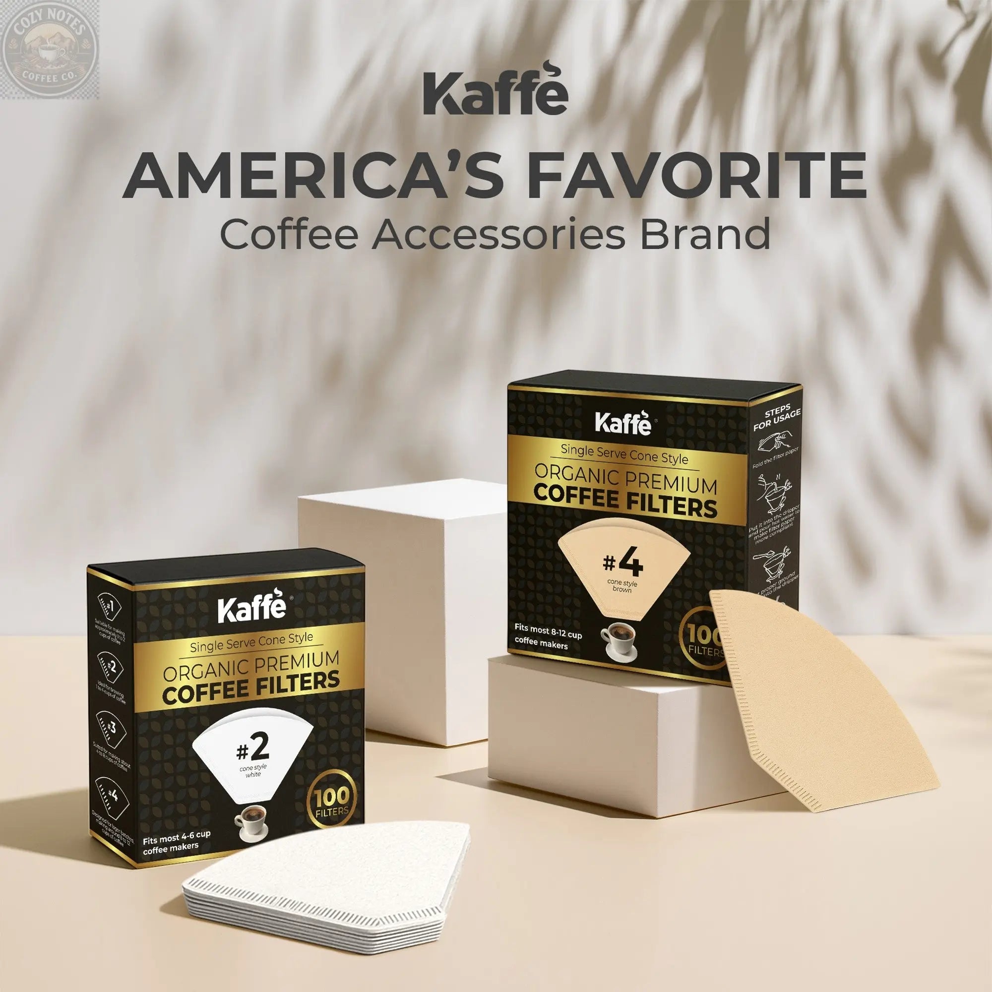 Organic Premium Coffee Filters #4, KFCF04B Kaffe Products