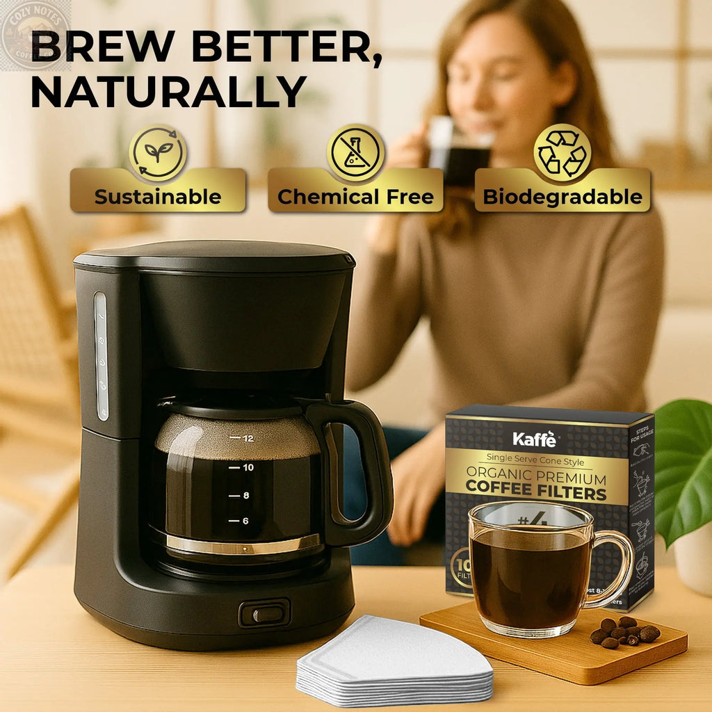 Organic Premium Coffee Filters #4, KFCF04W Kaffe Products