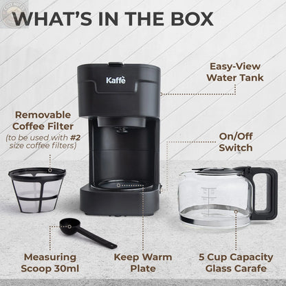 Coffee Maker (5-Cup) w/ Scoop, KFCM01 Kaffe Products