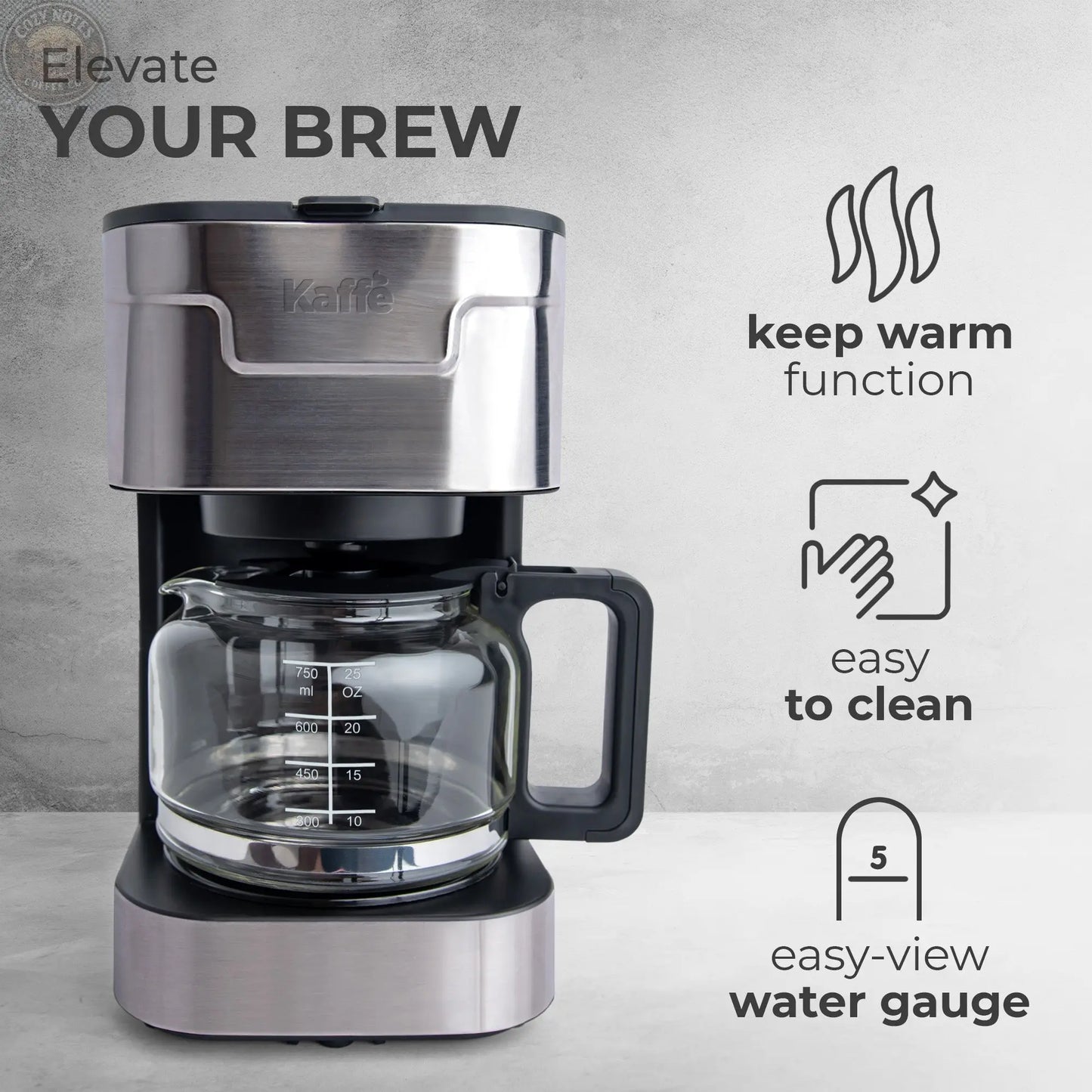 Coffee Maker (5-Cup) w/ Scoop, KFCM02 Kaffe Products