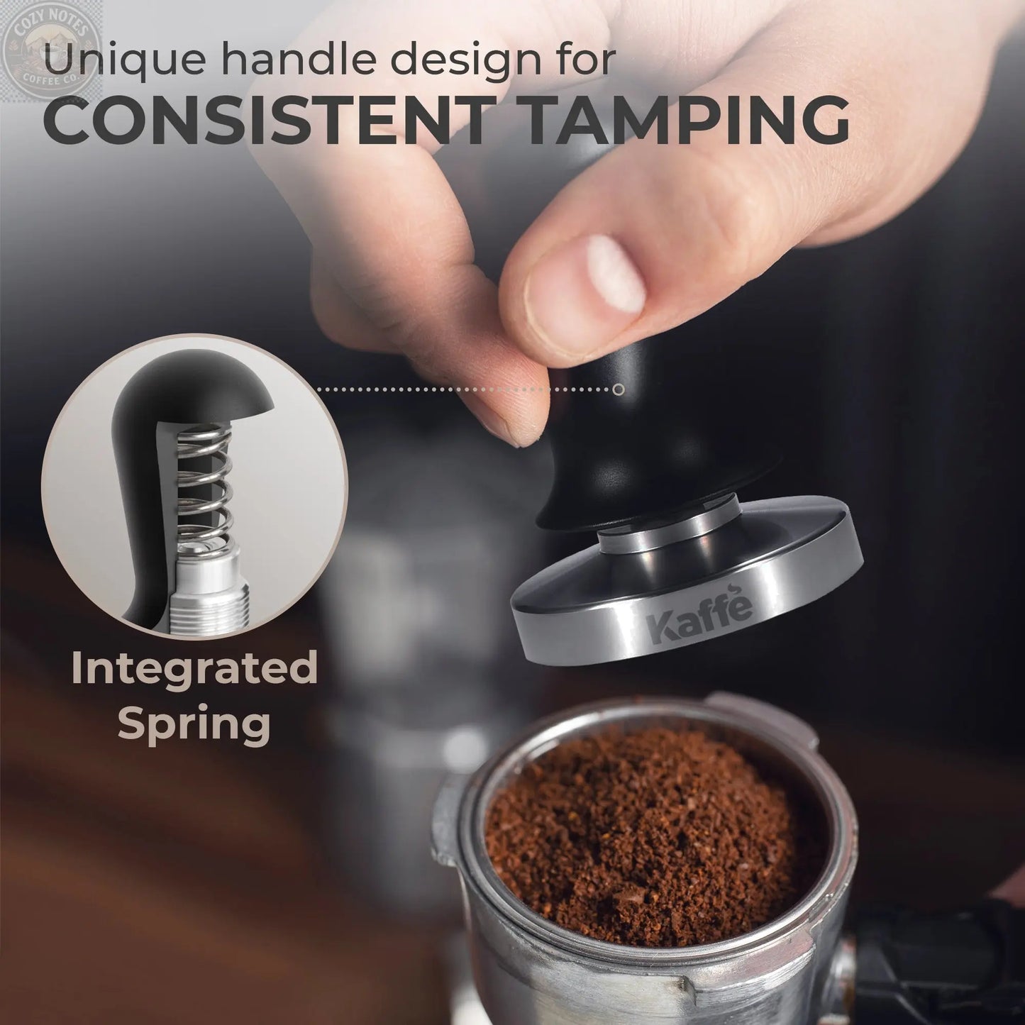 Espresso Tamper with Spring, 51mm, KFCT02-51 Kaffe Products