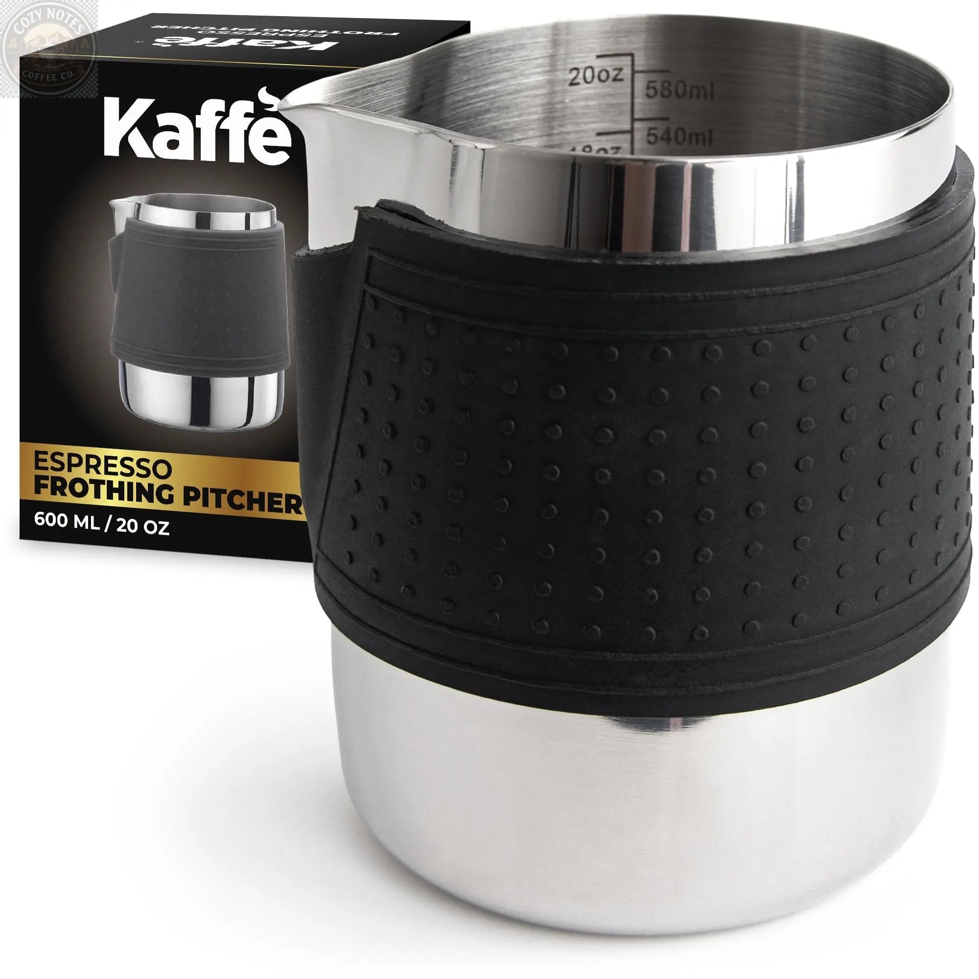 Milk Frothing Pitcher, 600 ML, KFFP01 Kaffe Products
