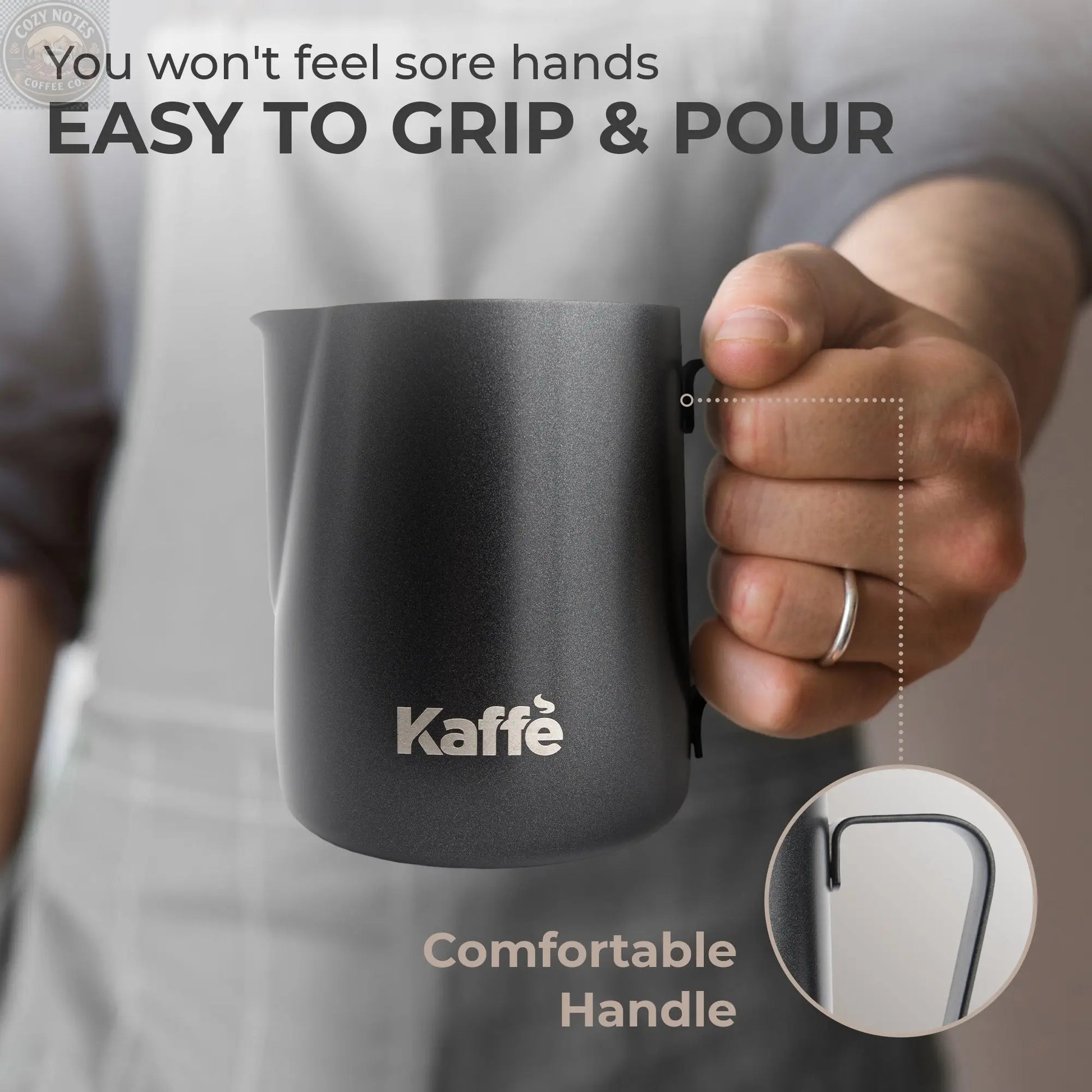 Milk Frothing Pitcher (20oz / 600ml), KFFP02 Kaffe Products