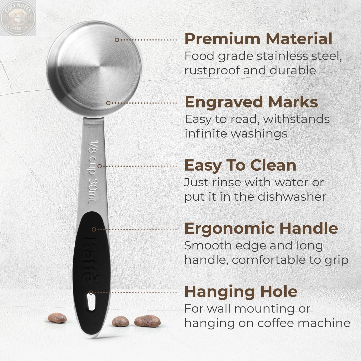 Coffee Measuring Spoon (1/8 cup), KFMS01 Kaffe Products