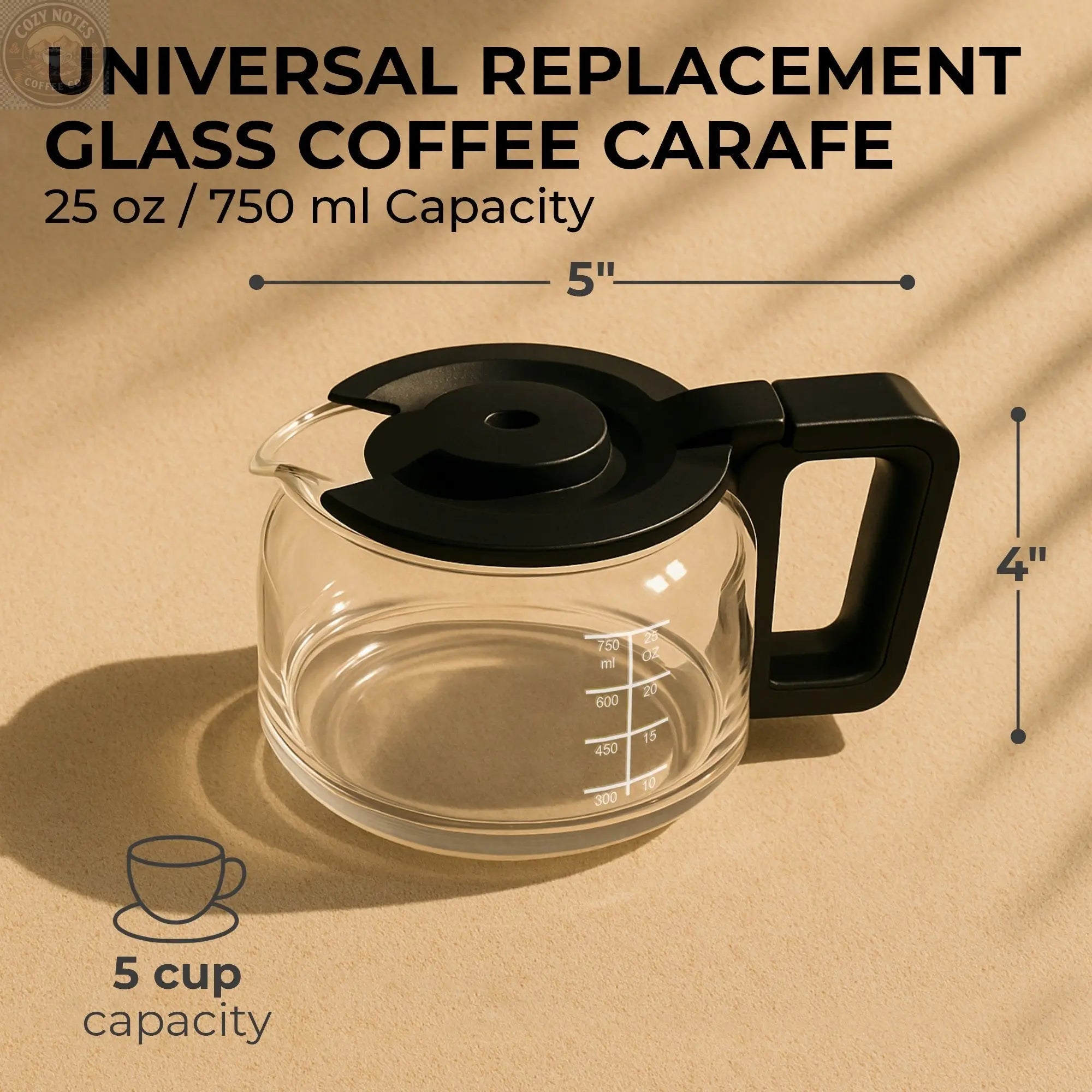 Universal Replacement Coffee Carafe (5-Cup), KFRC05 Kaffe Products