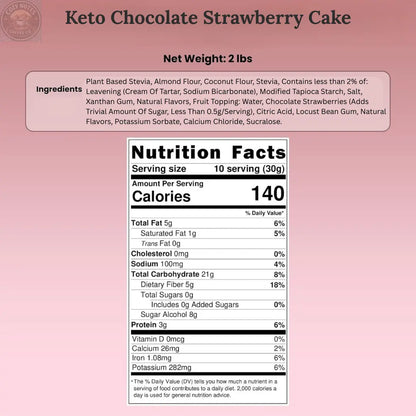 Andy Anand Sugar-Free Gluten-Free Chocolate Strawberry Cake, 2.8 lb – Real Strawberry Filling, Keto & Diabetic-Friendly, Birthday Gift Box Andyanand