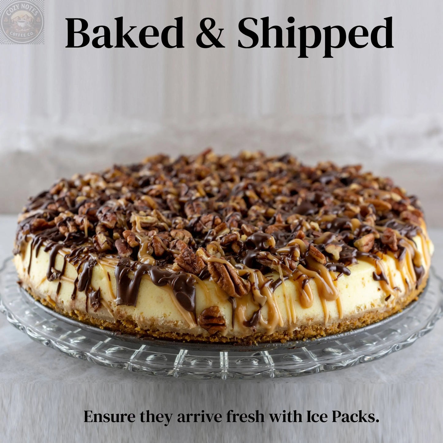 Andy Anand Sugar-Free Turtle Cheesecake, 9-Inch, 2 lb – Caramel, Pecans & Dark Chocolate, Diabetic-Friendly, California Cream Cheese Gift