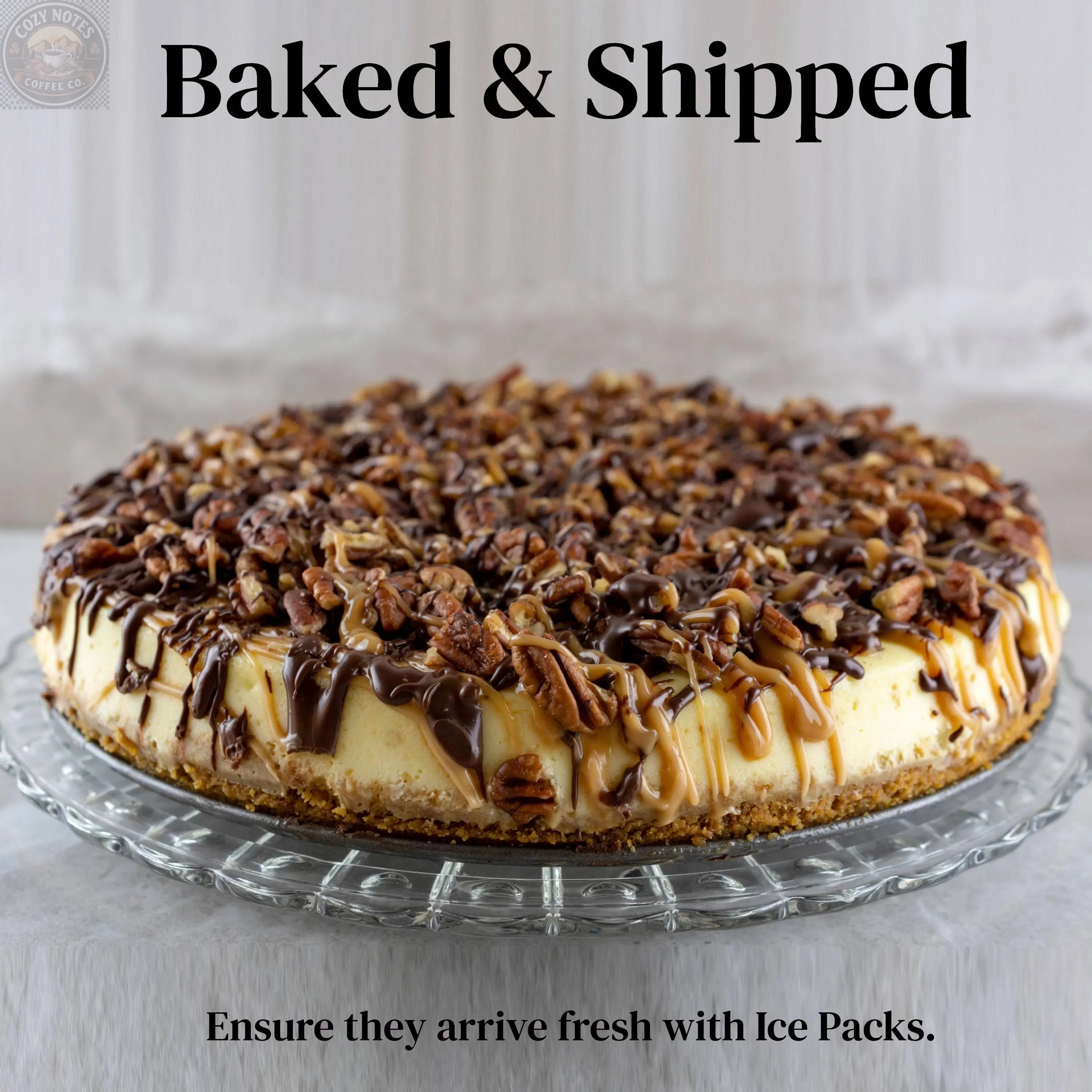 Andy Anand Sugar-Free Turtle Cheesecake, 9-Inch, 2 lb – Caramel, Pecans & Dark Chocolate, Diabetic-Friendly, California Cream Cheese Gift Andyanand