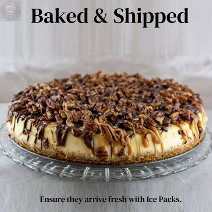 Andy Anand Sugar-Free Turtle Cheesecake, 9-Inch, 2 lb – Caramel, Pecans & Dark Chocolate, Diabetic-Friendly, California Cream Cheese Gift