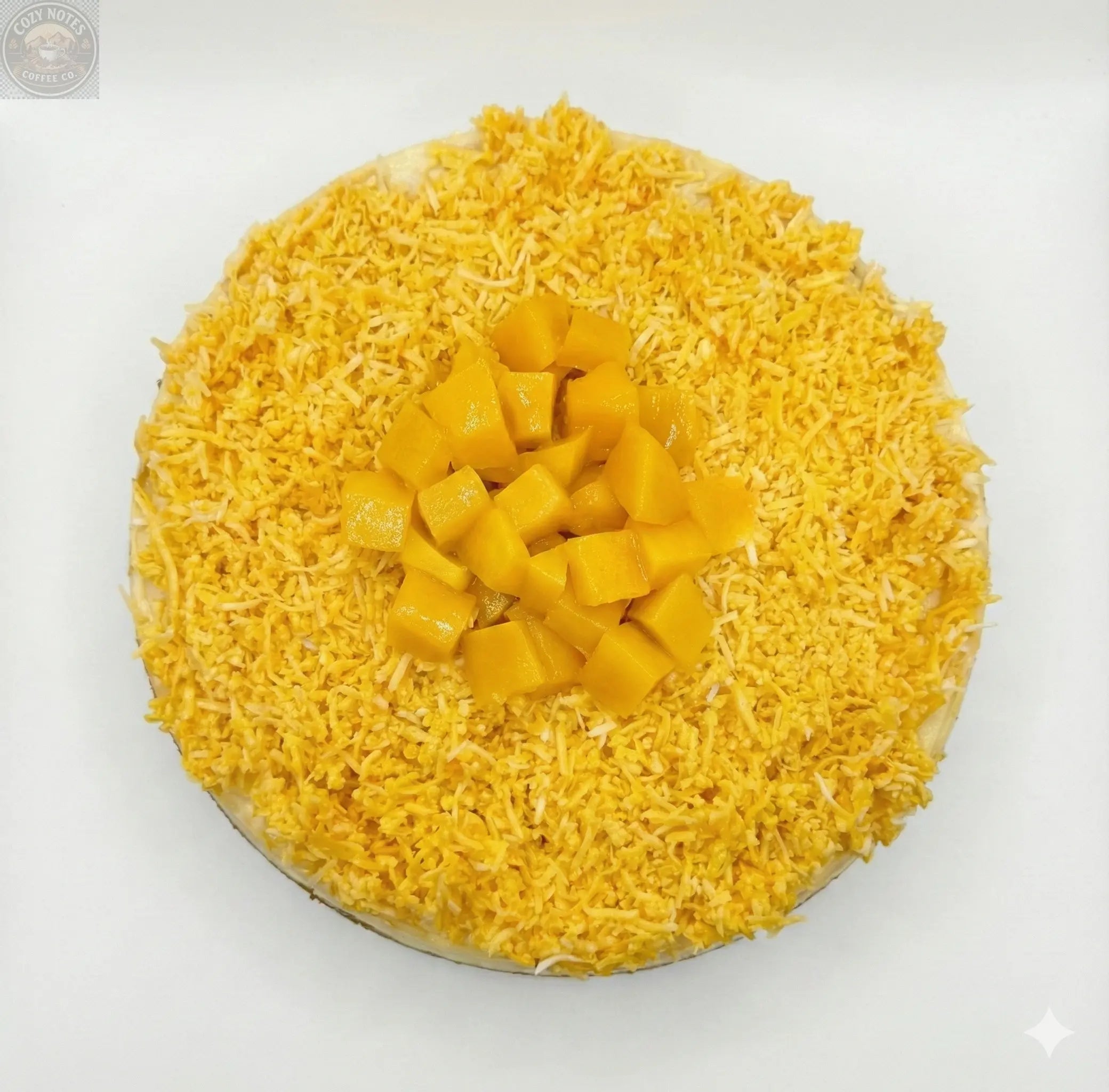 Andy Anand Sugar-Free Coconut Mango Cheesecake, 9-Inch, 2.6 lb – Tropical Flavors, Keto & Diabetic-Friendly, California Cream Cheese Gift Andyanand