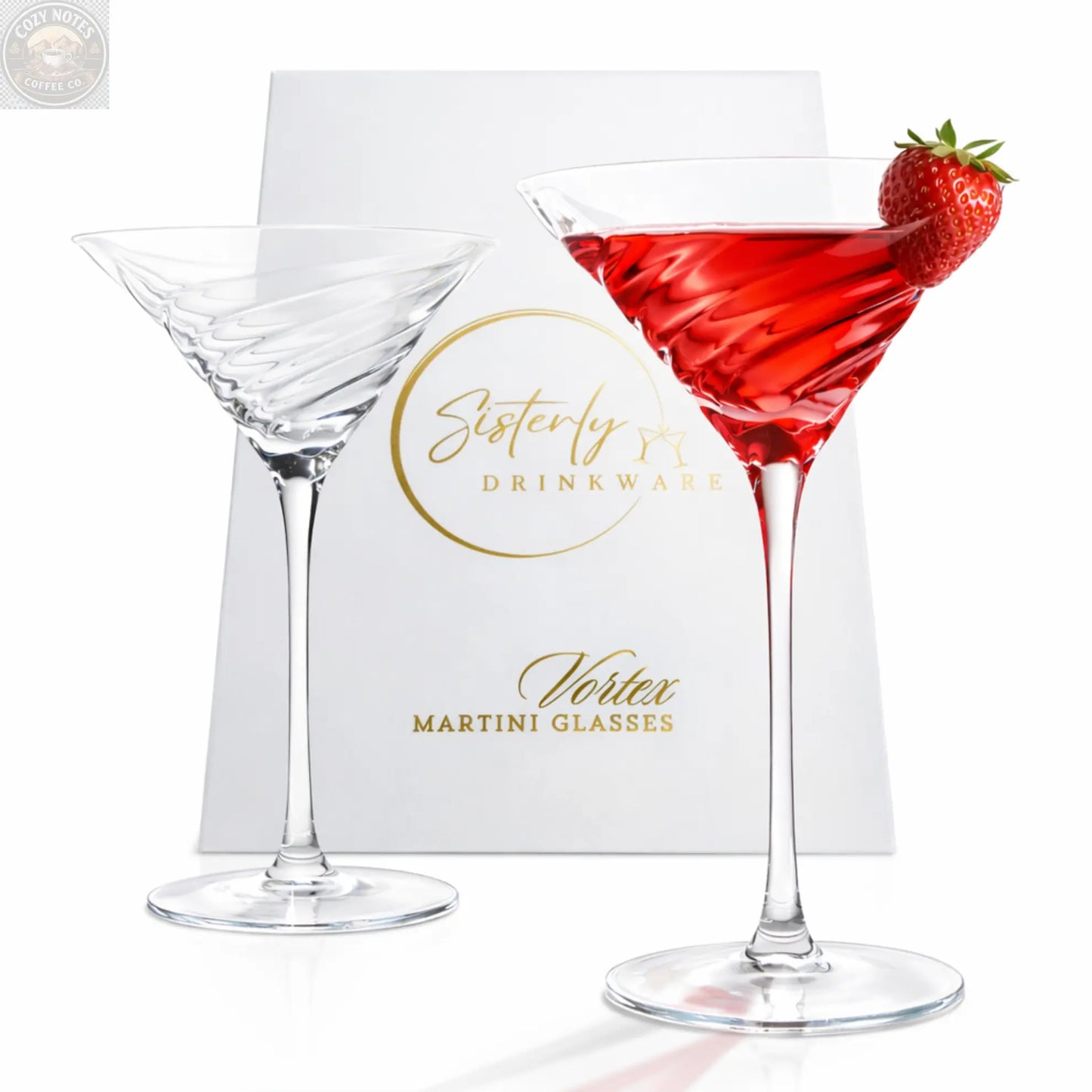 Vortex Crystal Martini Glasses – Set of 2 Luxury Stemware Sister.ly Drinkware